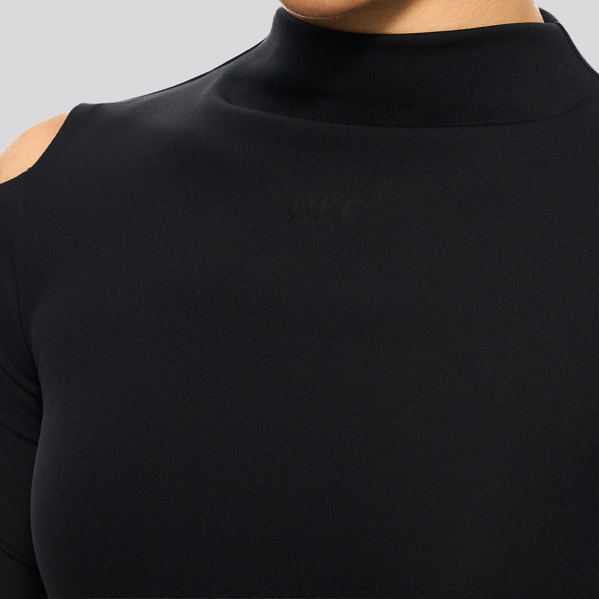 Top Negro Off-White Sleek Meteor Long Sleeve