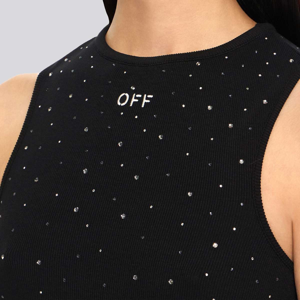 Vestido Negro Off-White Swarovski