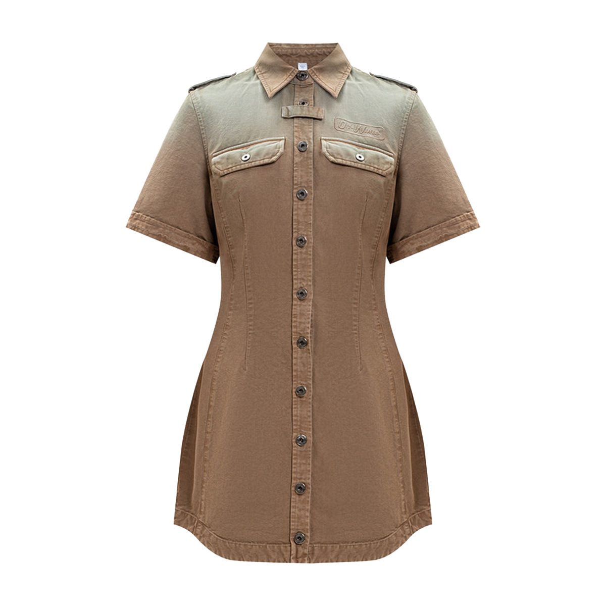 Vestido Beige Off-White Spray