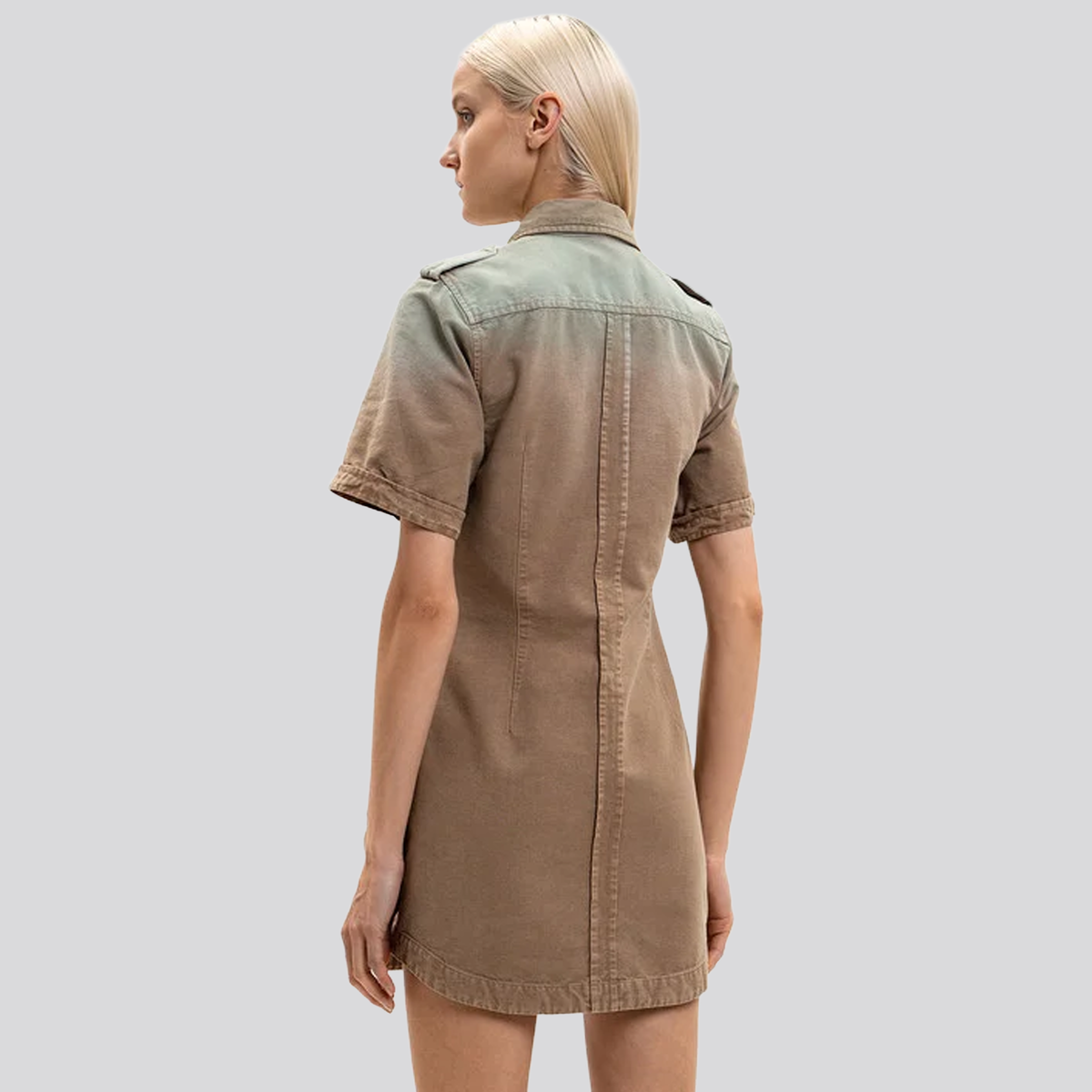 Vestido Beige Off-White Spray