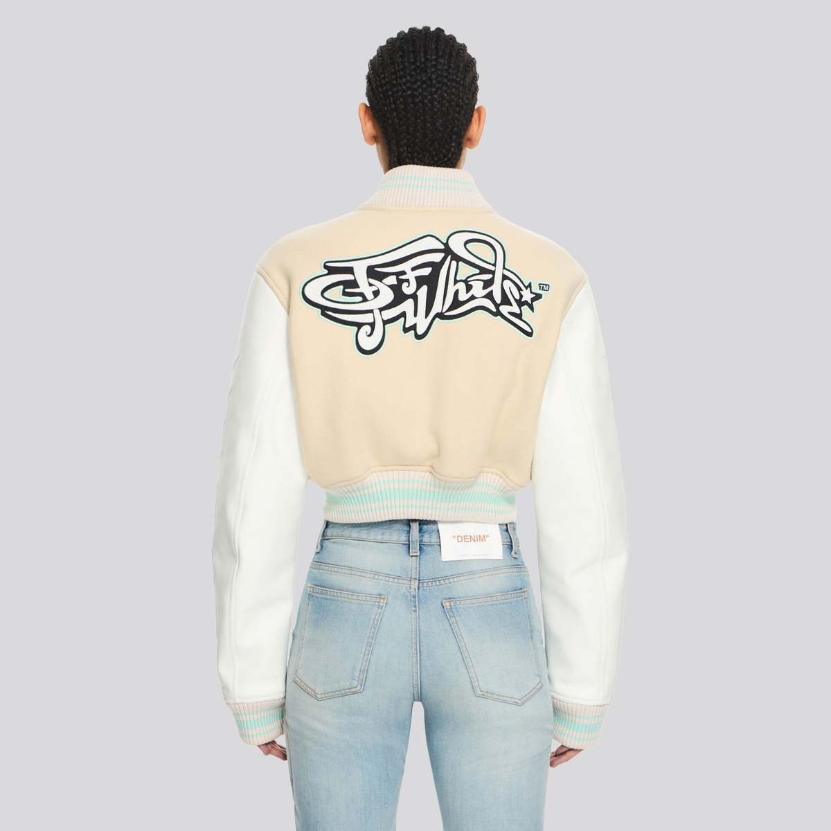 Chaqueta Blanca Off-White Varsity Grafitti