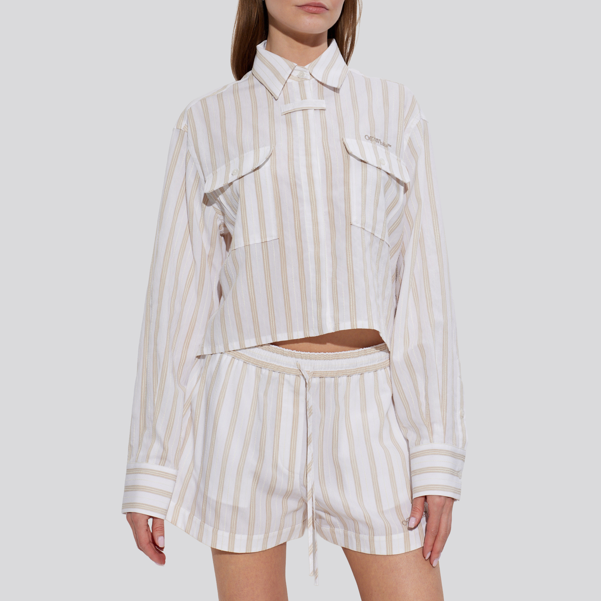 Camisa Blanca Off-White Striped