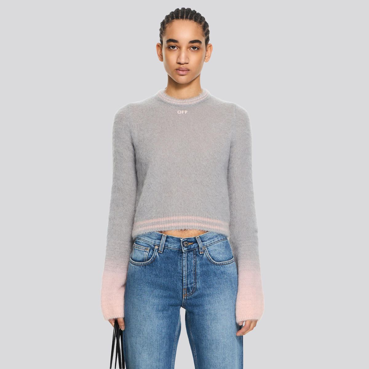 Buzo Gris Off-White Grey Pink Degrade