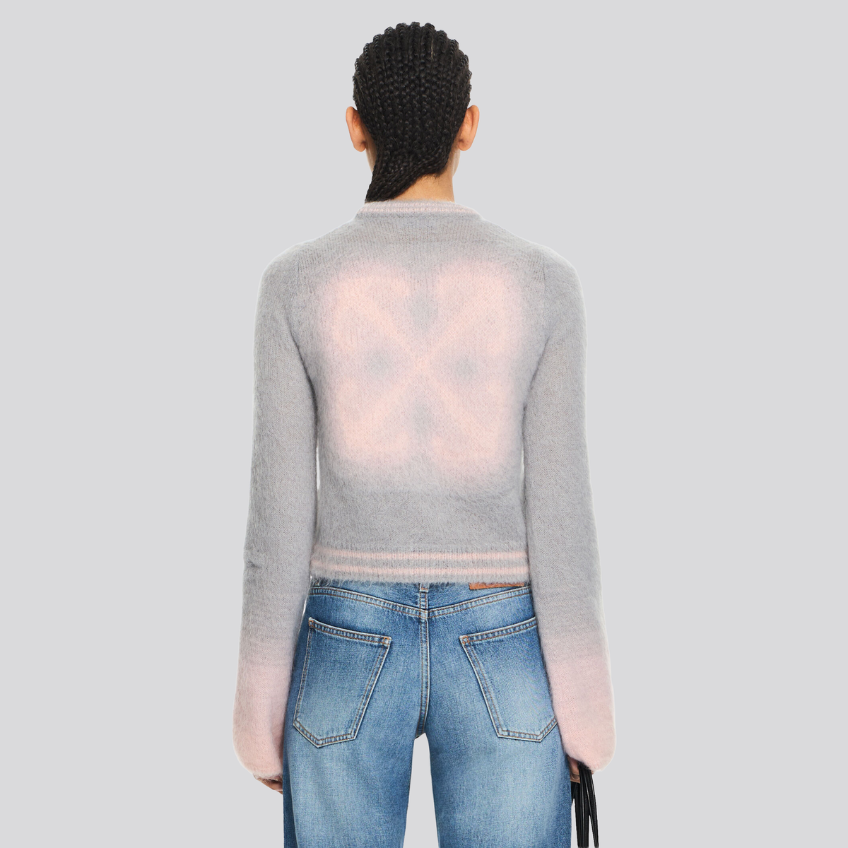 Buzo Gris Off-White Grey Pink Degrade