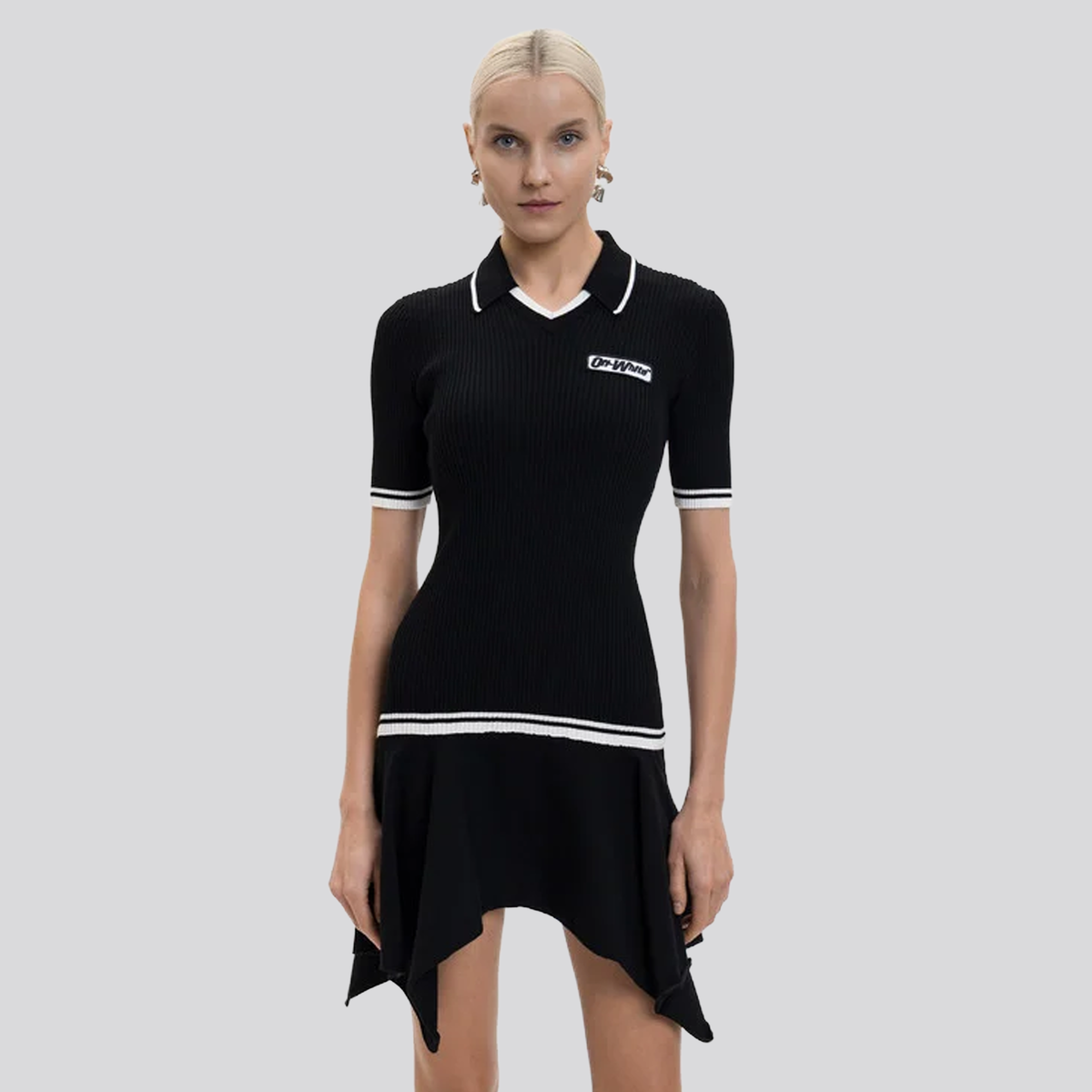 Vestido tipo Polo Negro Off-White Knit