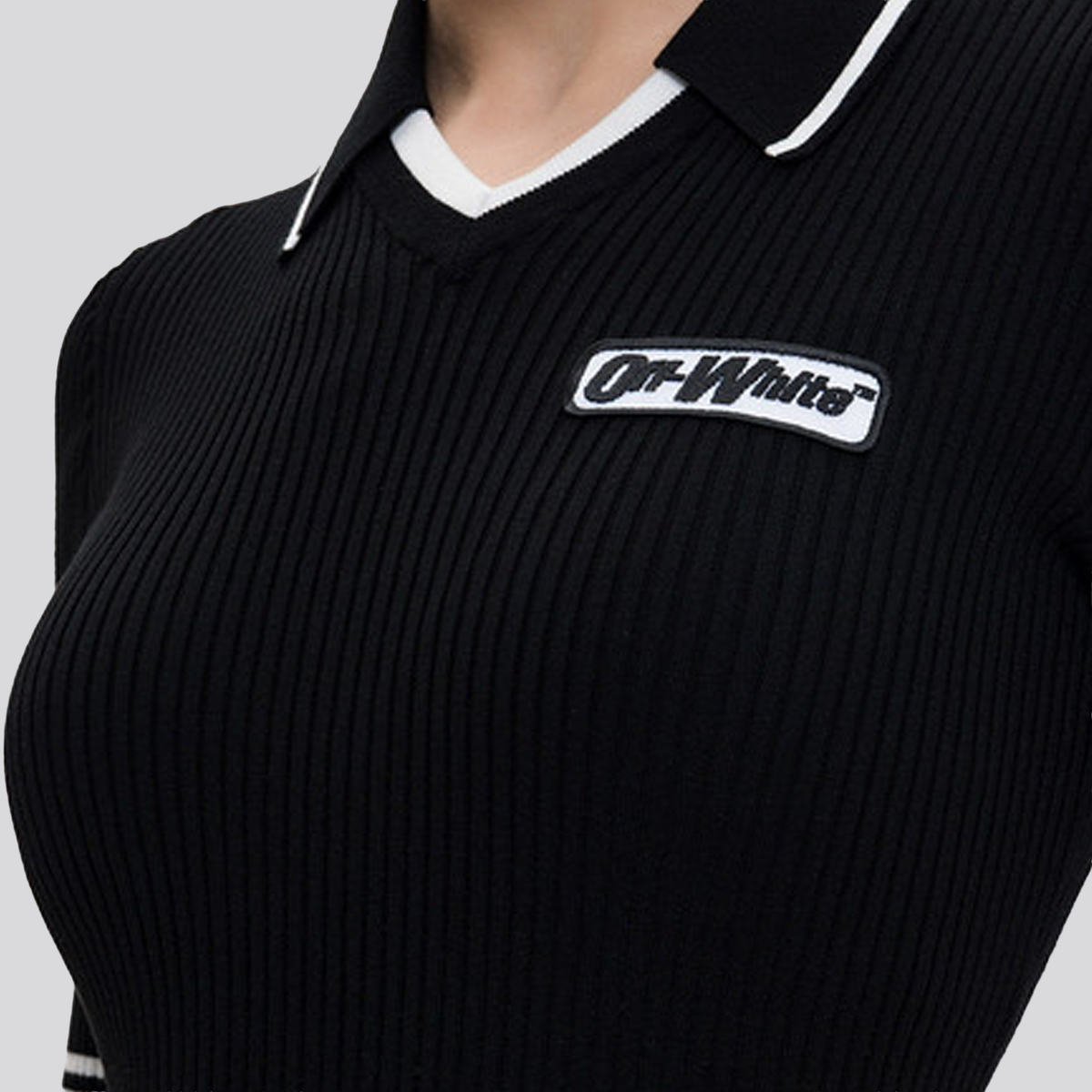 Vestido tipo Polo Negro Off-White Knit