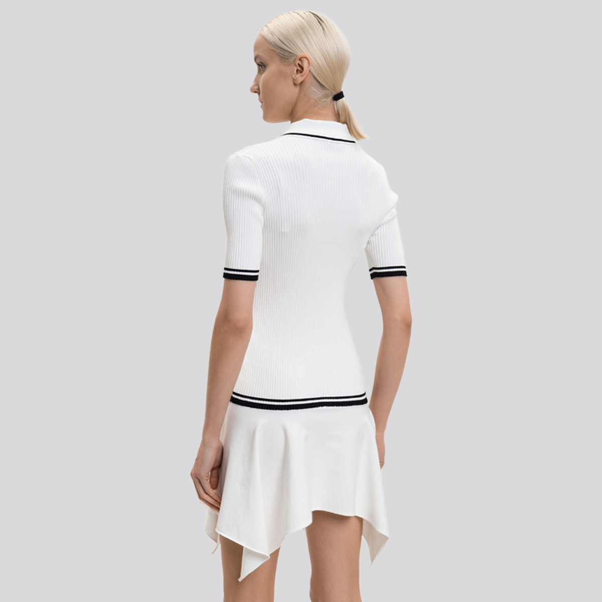 Vestido tipo Polo Blanco Off-White Knit
