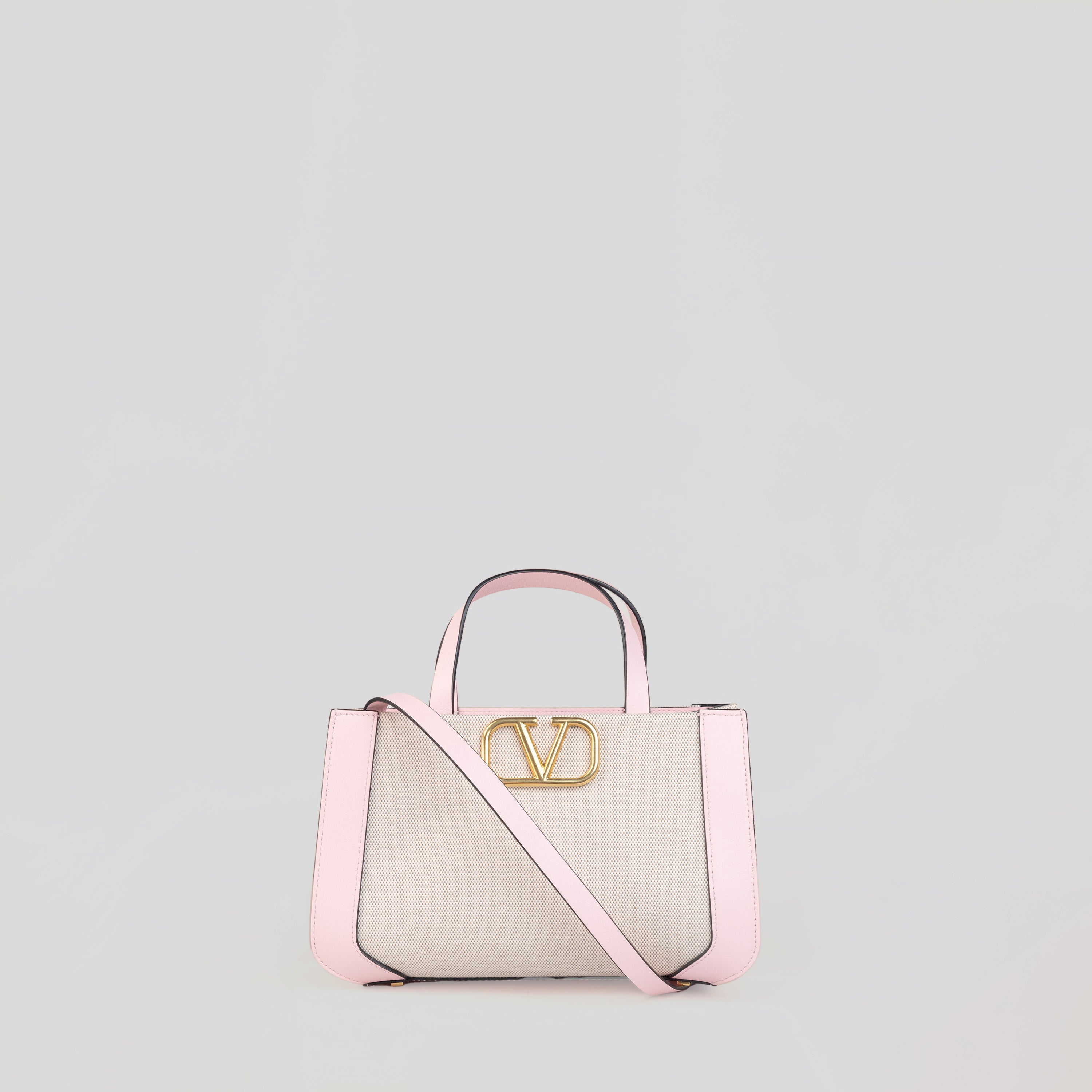 Bolso Rosado Gris Valentino Canvas Vlogo