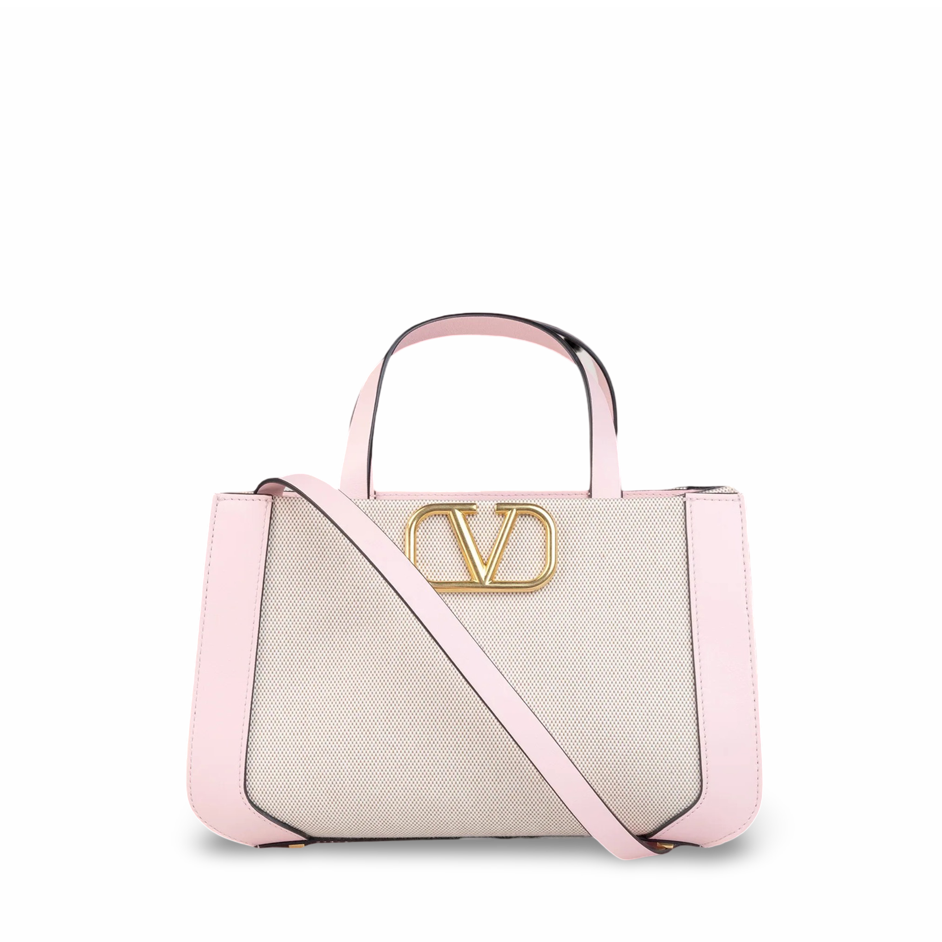 Bolso Rosado Gris Valentino Canvas Vlogo