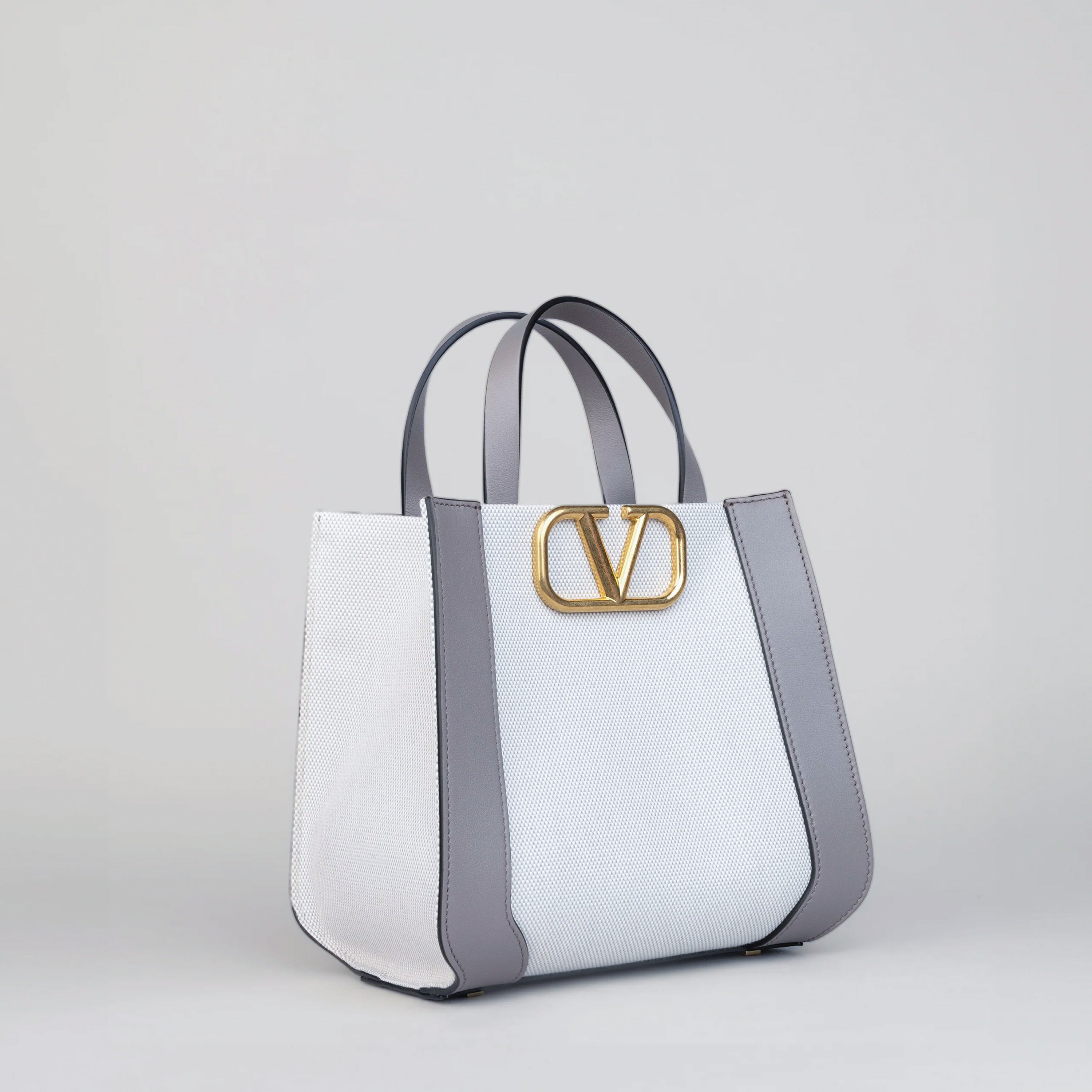 Bolso Mediano Tote Blanco-Gris Valentino Iconographe