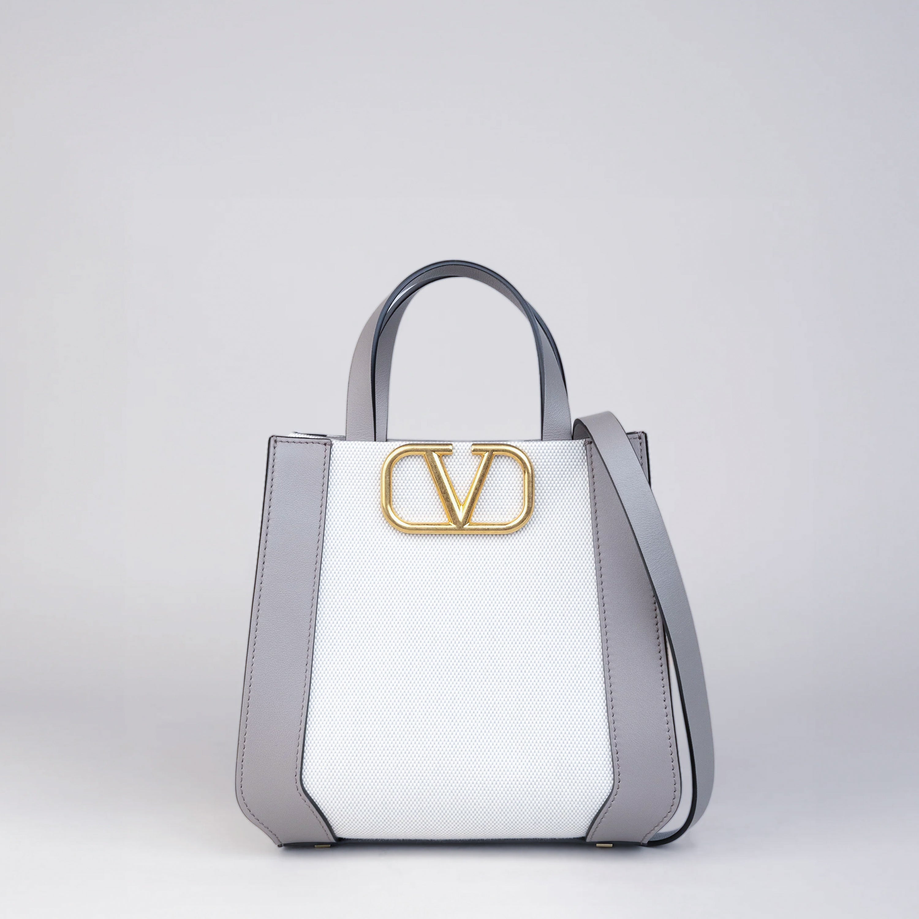Bolso Mediano Tote Blanco-Gris Valentino Iconographe
