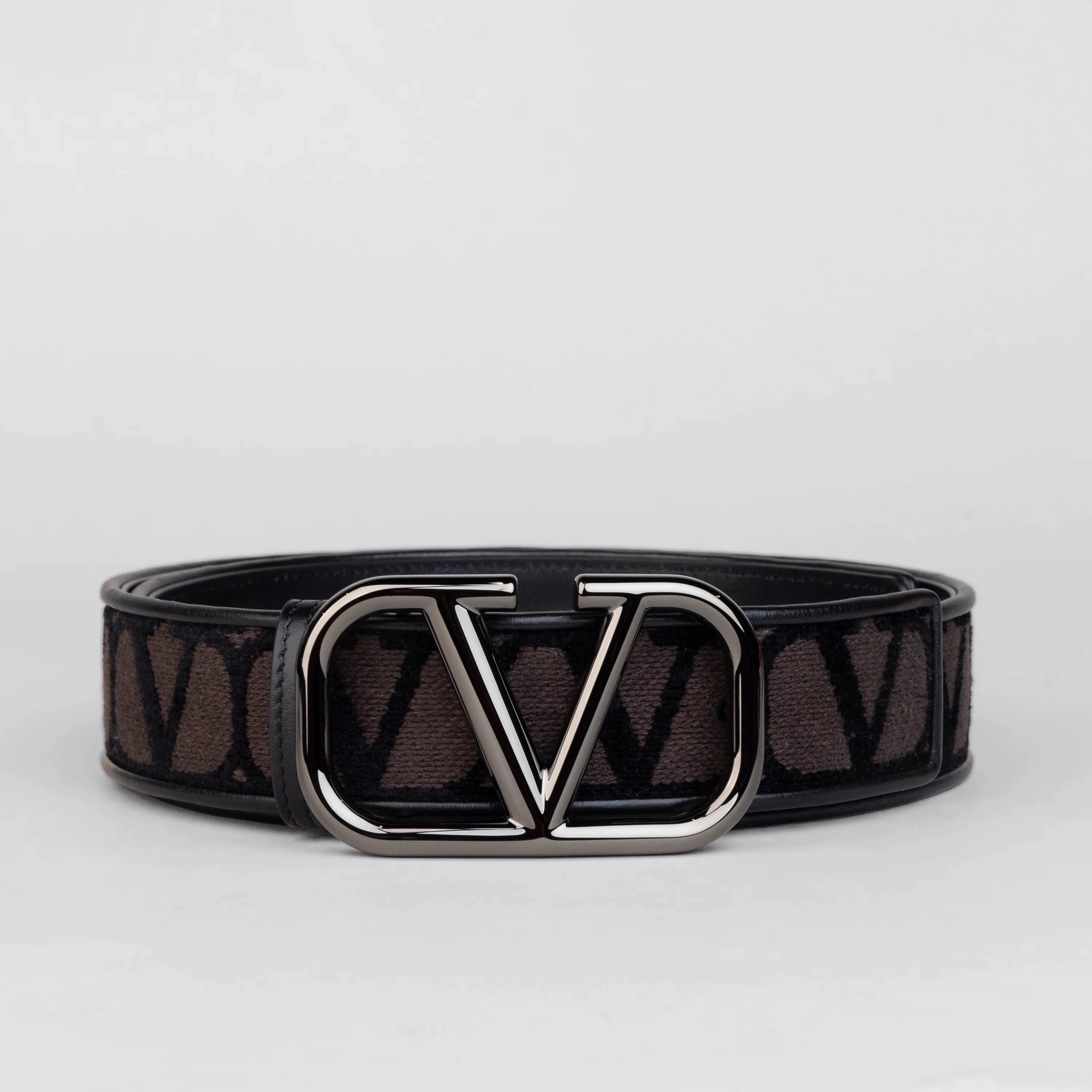 Cinturón Negro-Café Valentino Vlogo Iconographe 40 mm