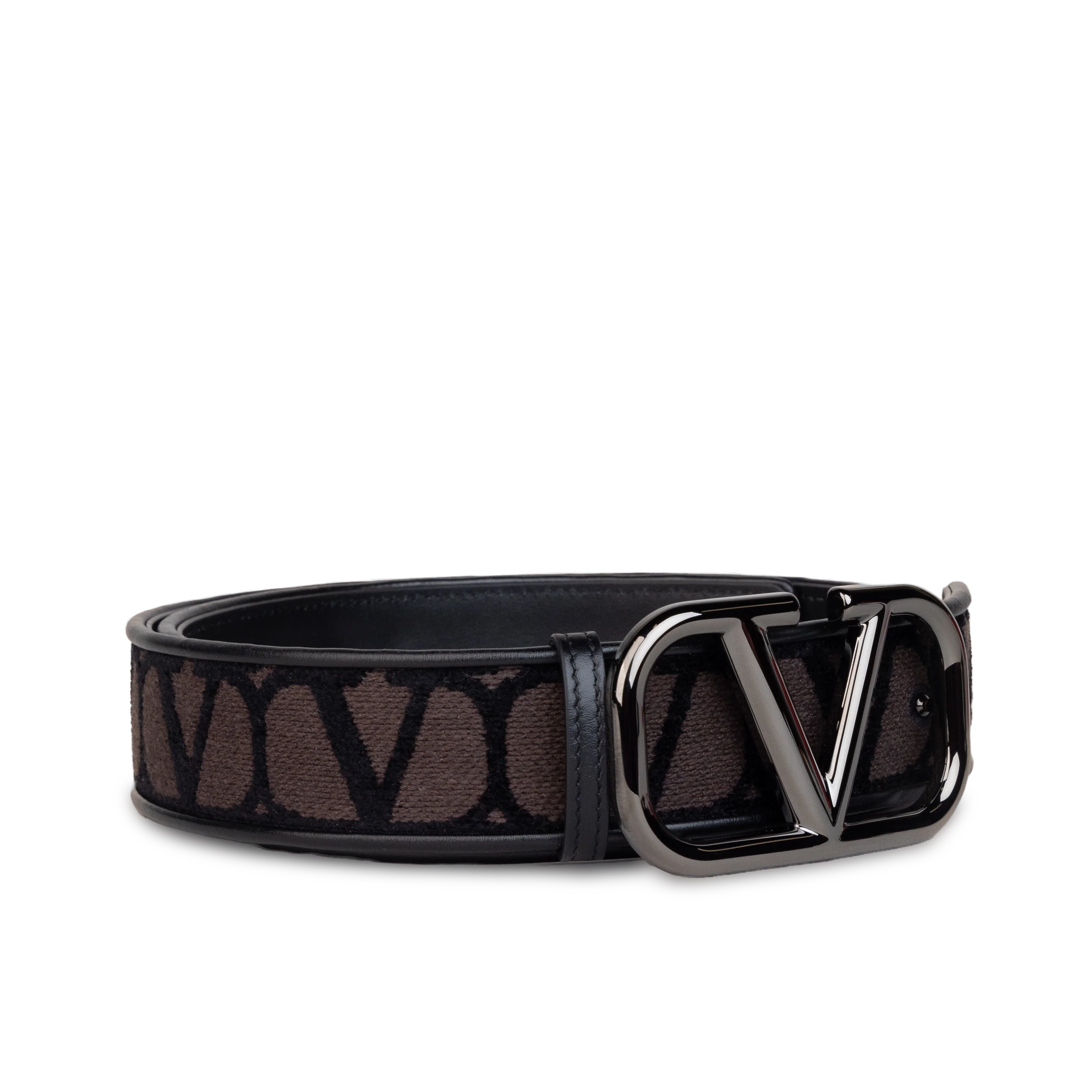 Cinturón Negro-Café Valentino Vlogo Iconographe 40 mm