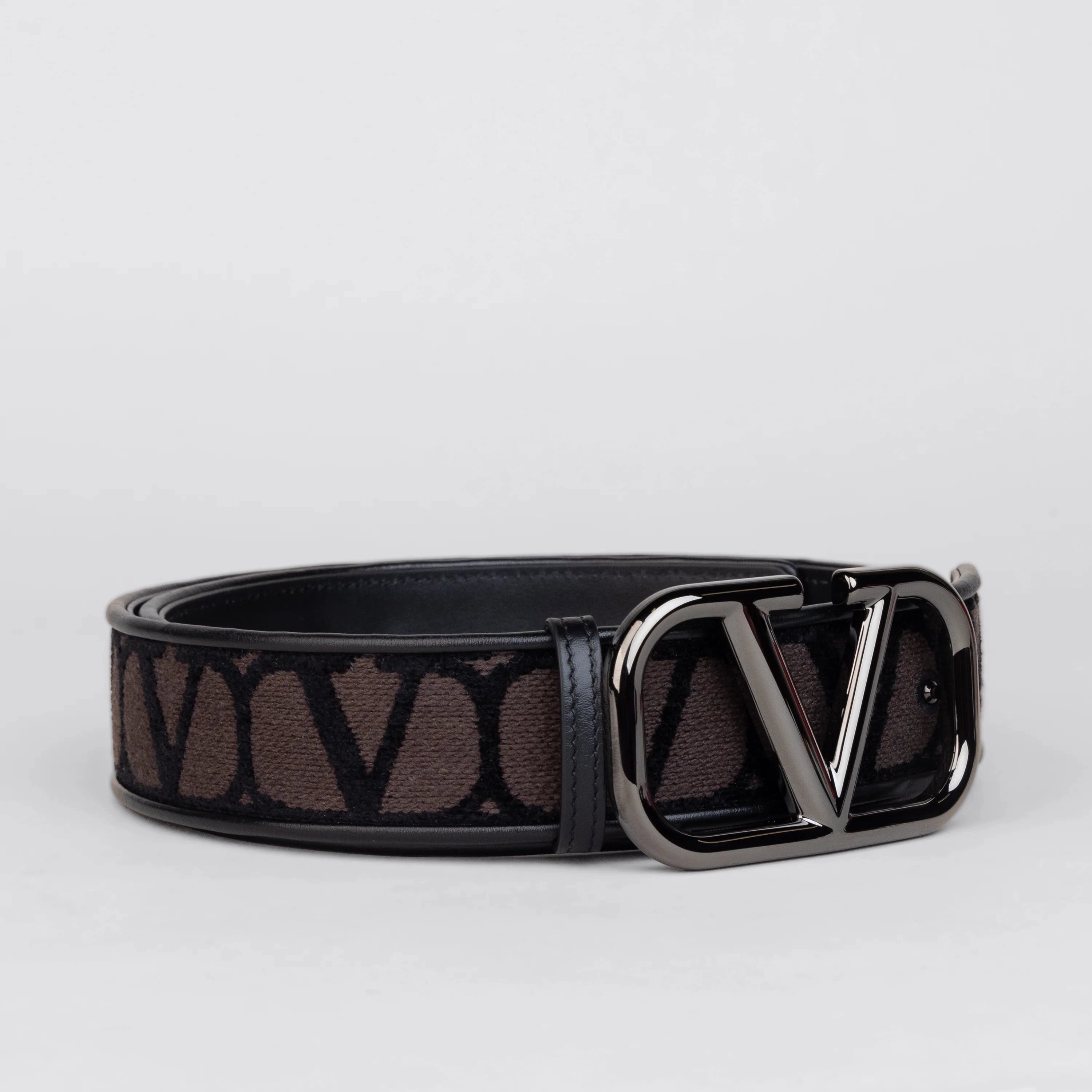 Cinturón Negro-Café Valentino Vlogo Iconographe 40 mm
