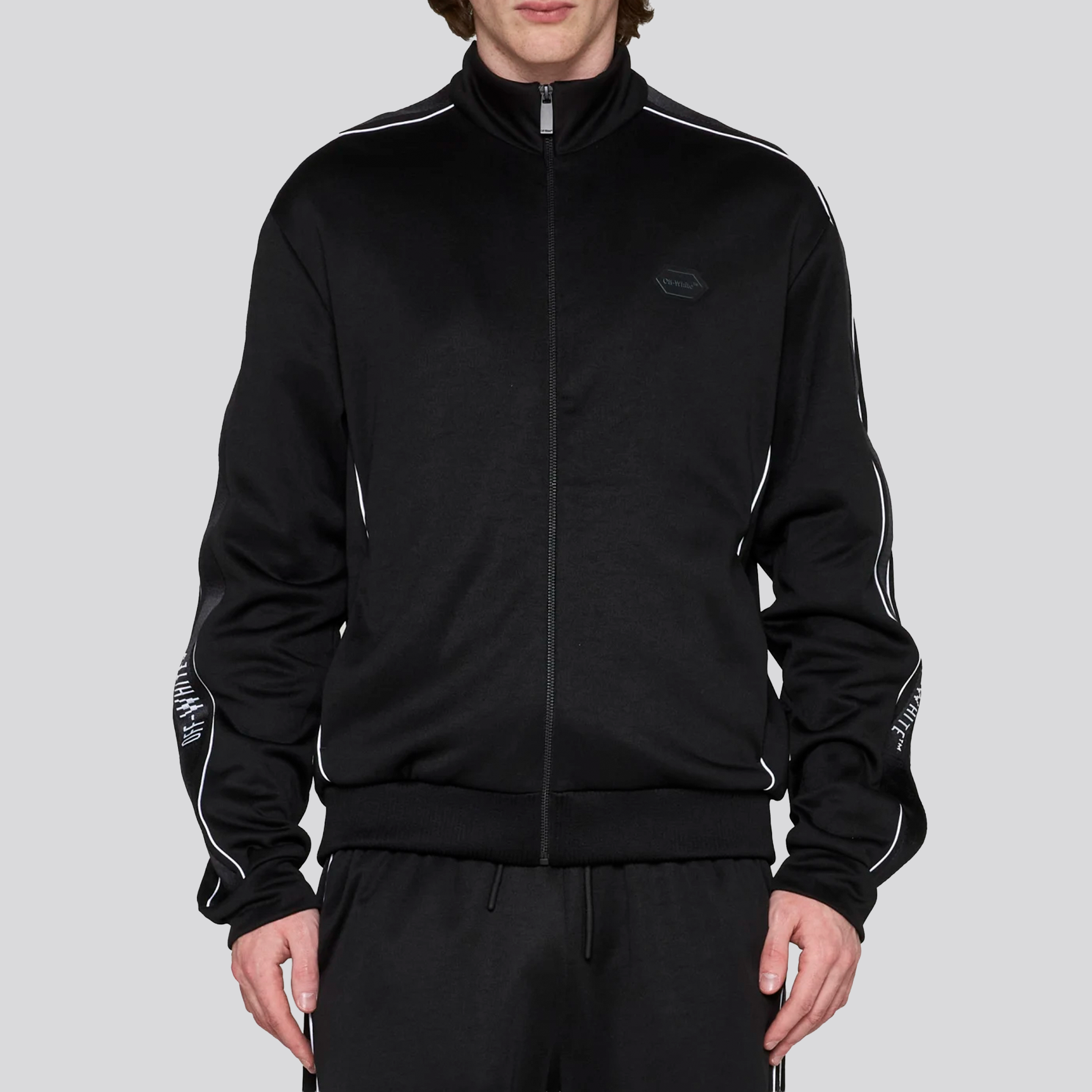Chaqueta Negra Off-White Side Logo