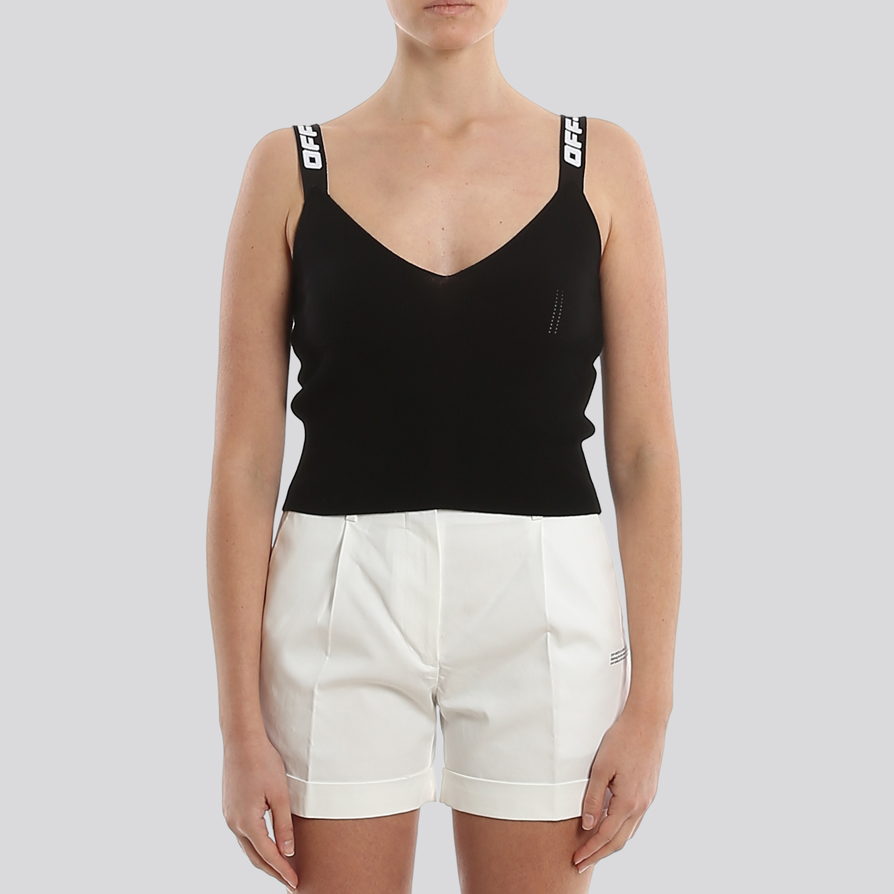 Top Negro Off-White Top Black Off-White