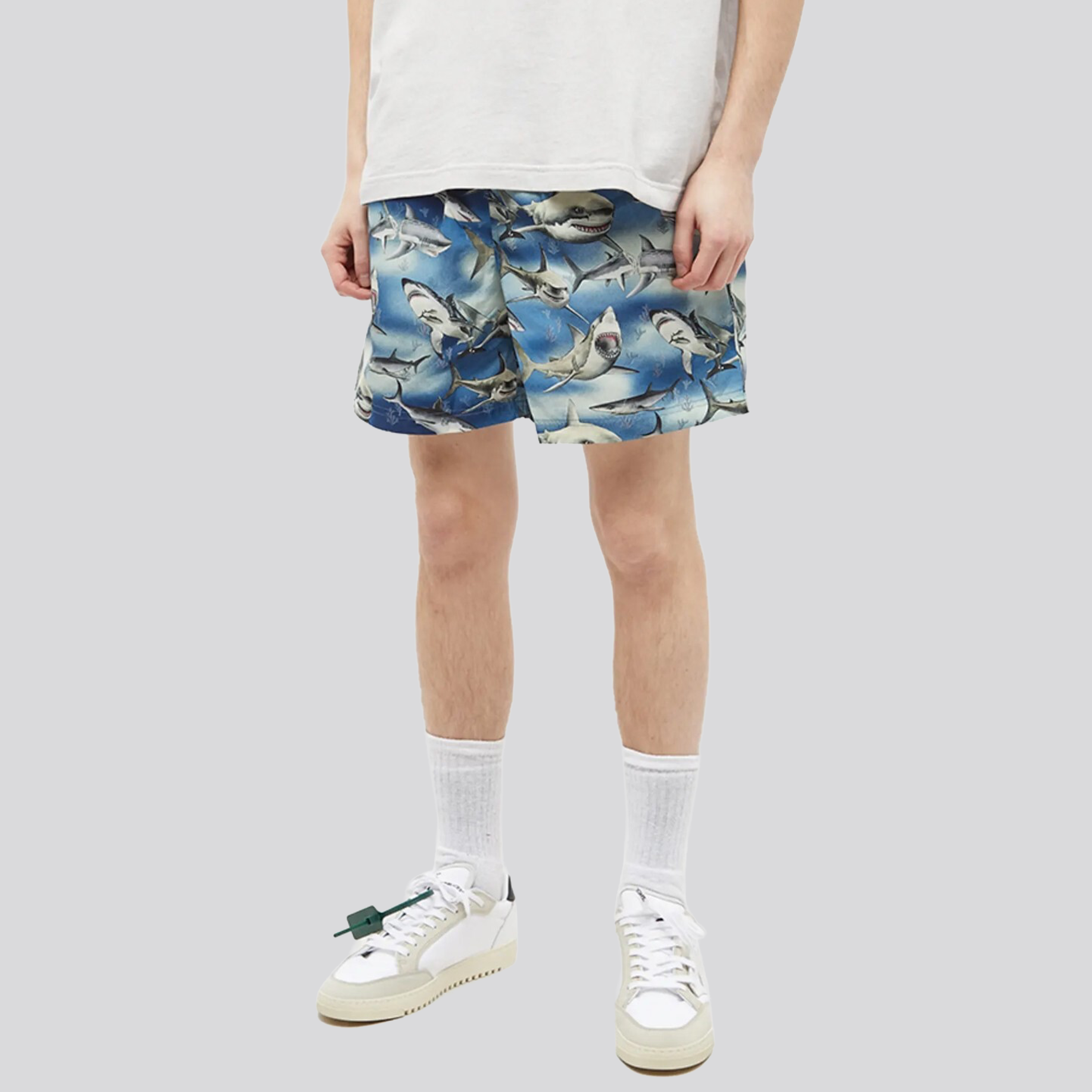 Pantaloneta Azul Palm Angels Sharks