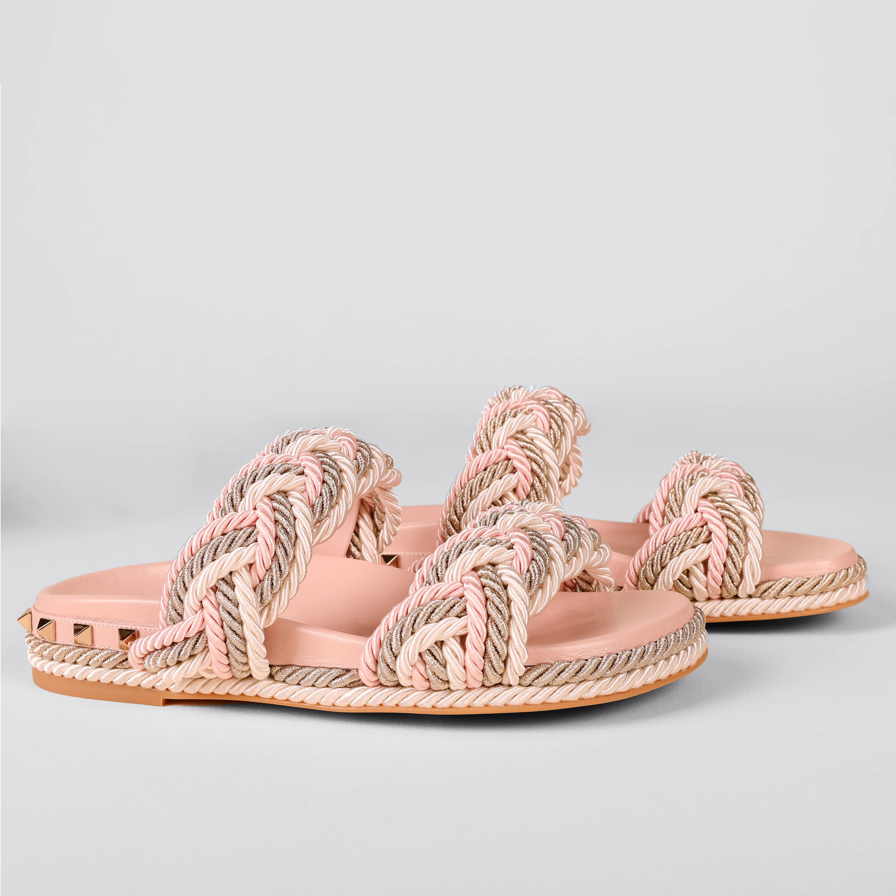 Sandalias Rosadas Valentino Rockstud Toe