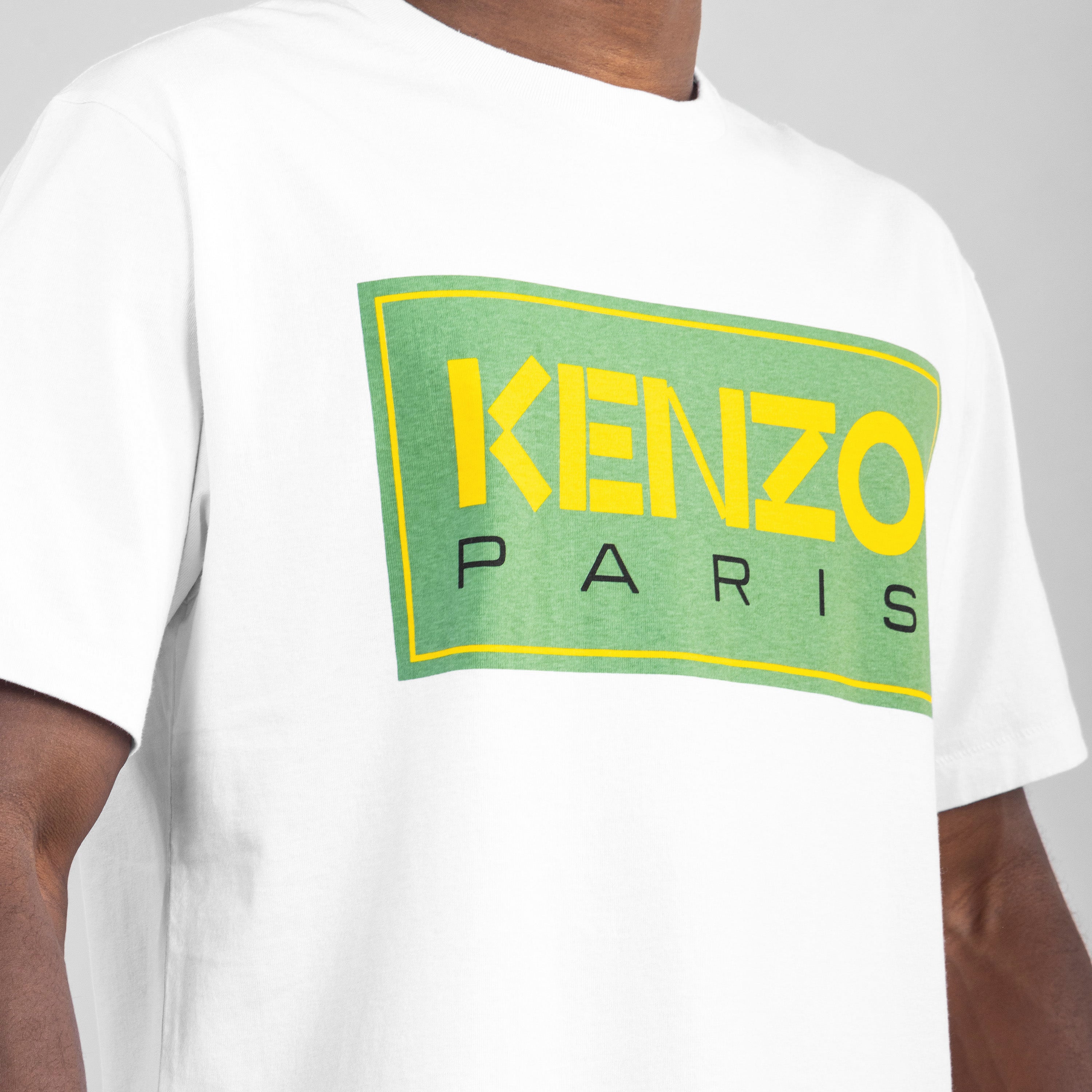 Camiseta Blanca KENZO Paris Verde Logo