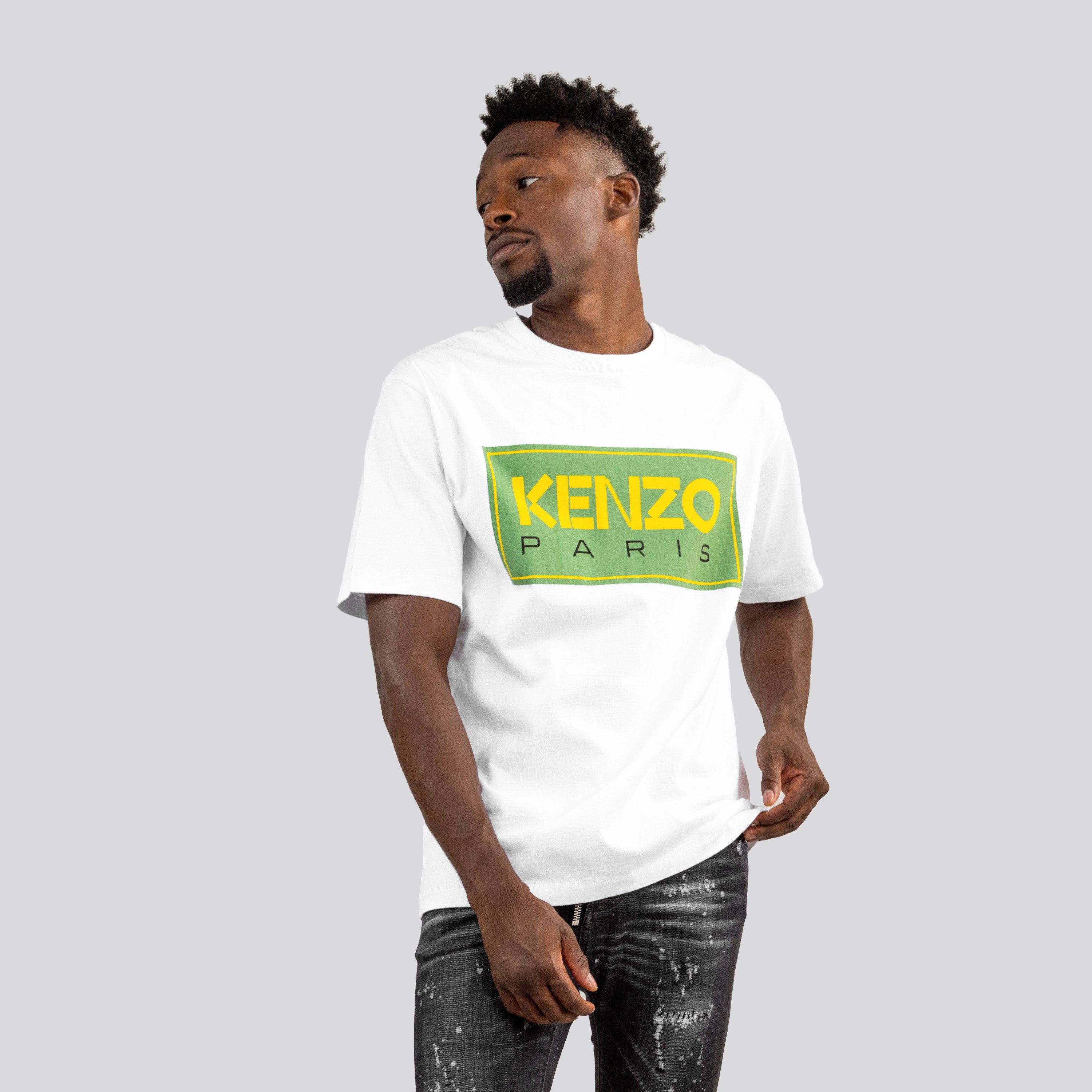 Camiseta Blanca KENZO Paris Verde Logo