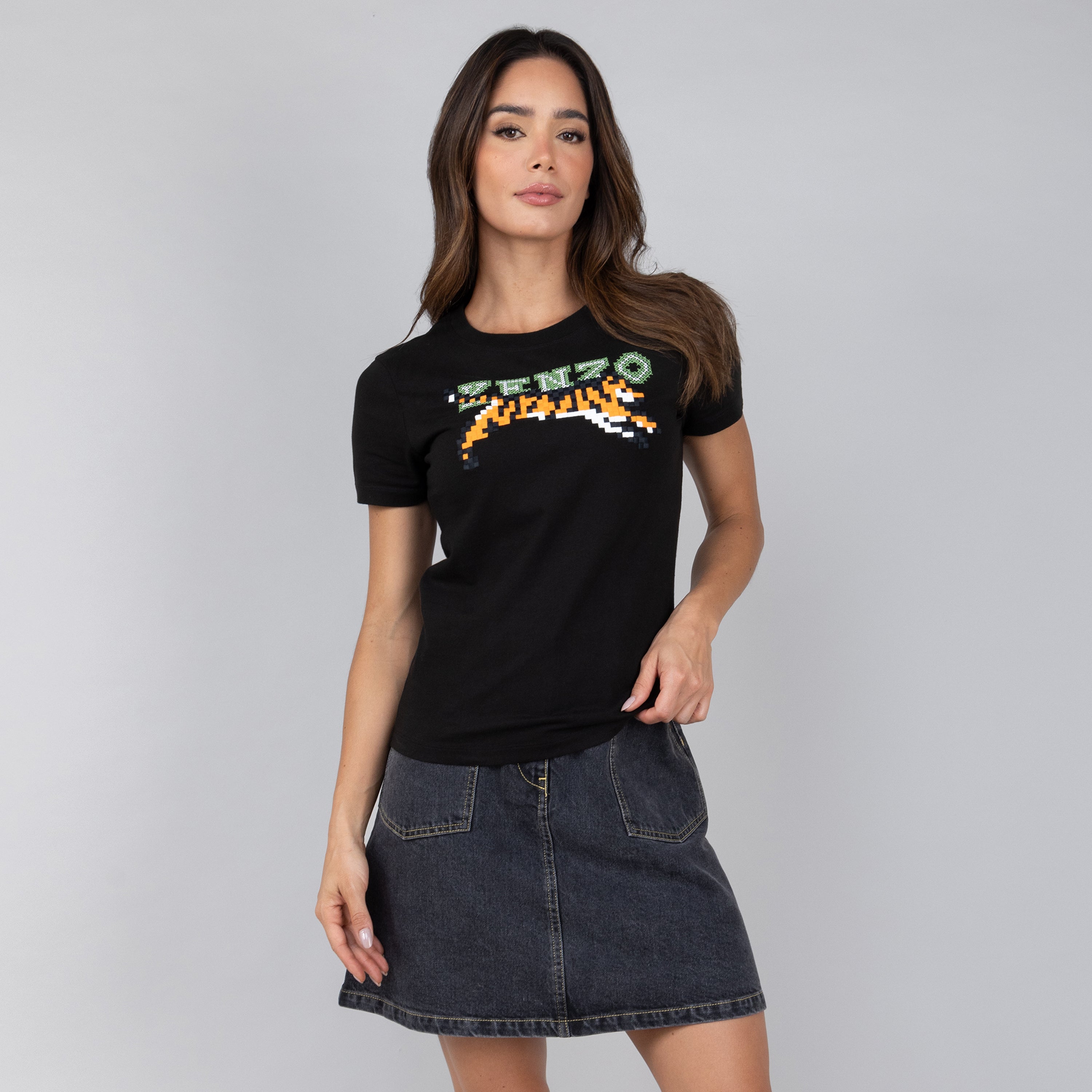 Camiseta Negra KENZO Logo Tiger W