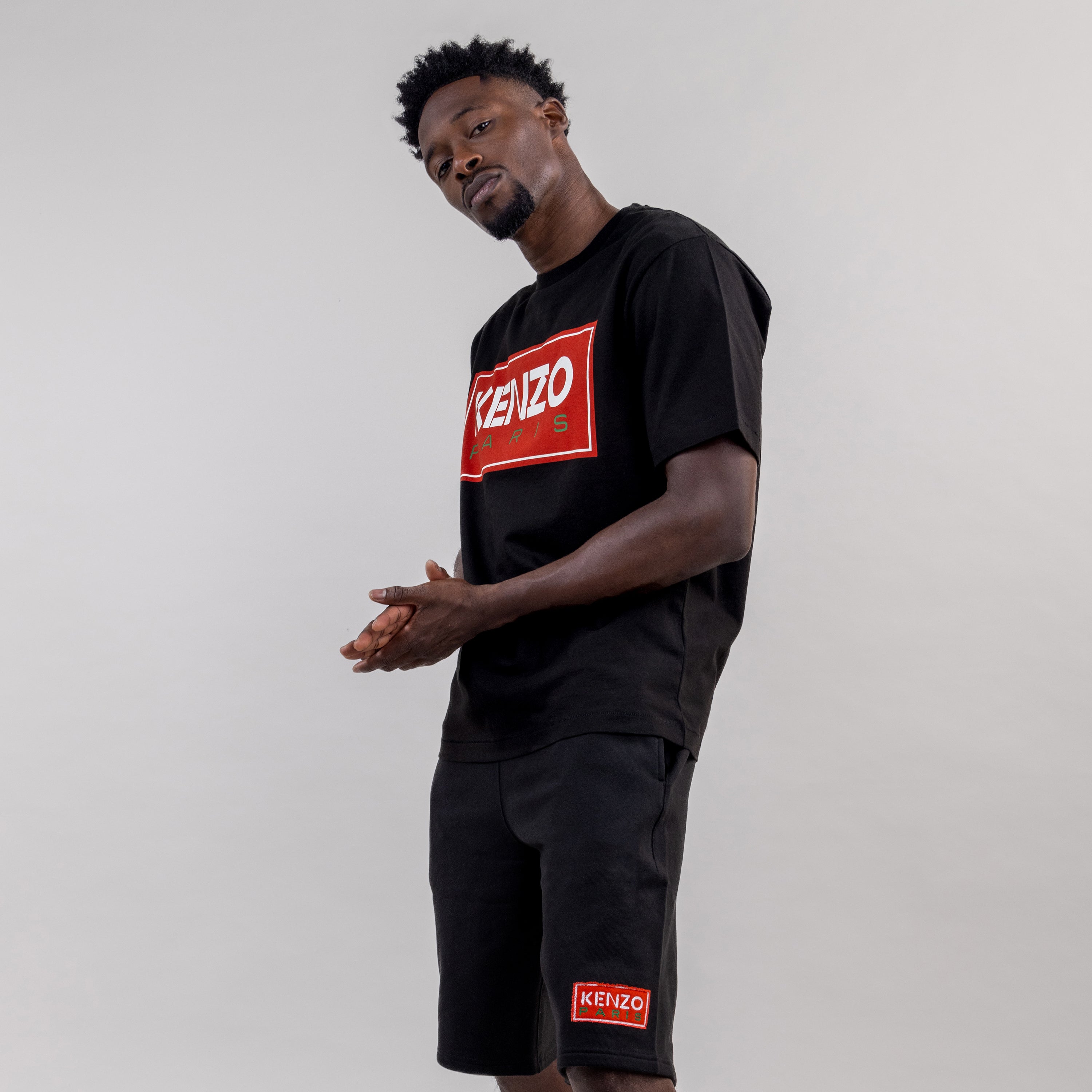 Pantaloneta Negro Kenzo Paris Logo