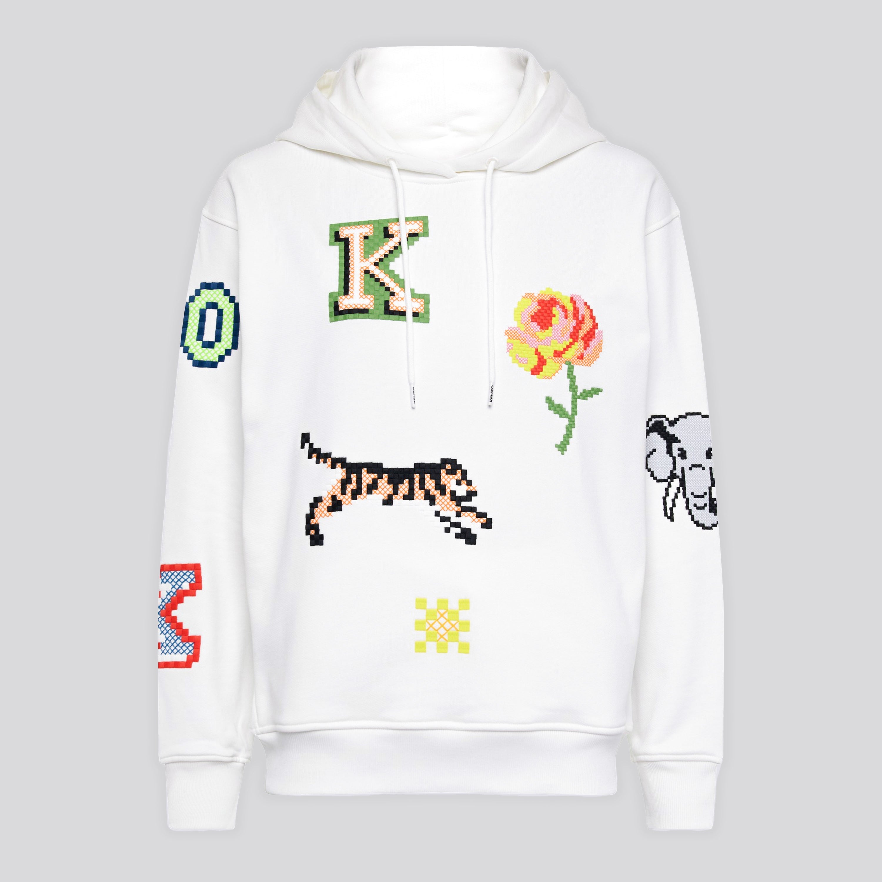 Buzo Tipo Hoodie Blanco KENZO Graphic Drawstring