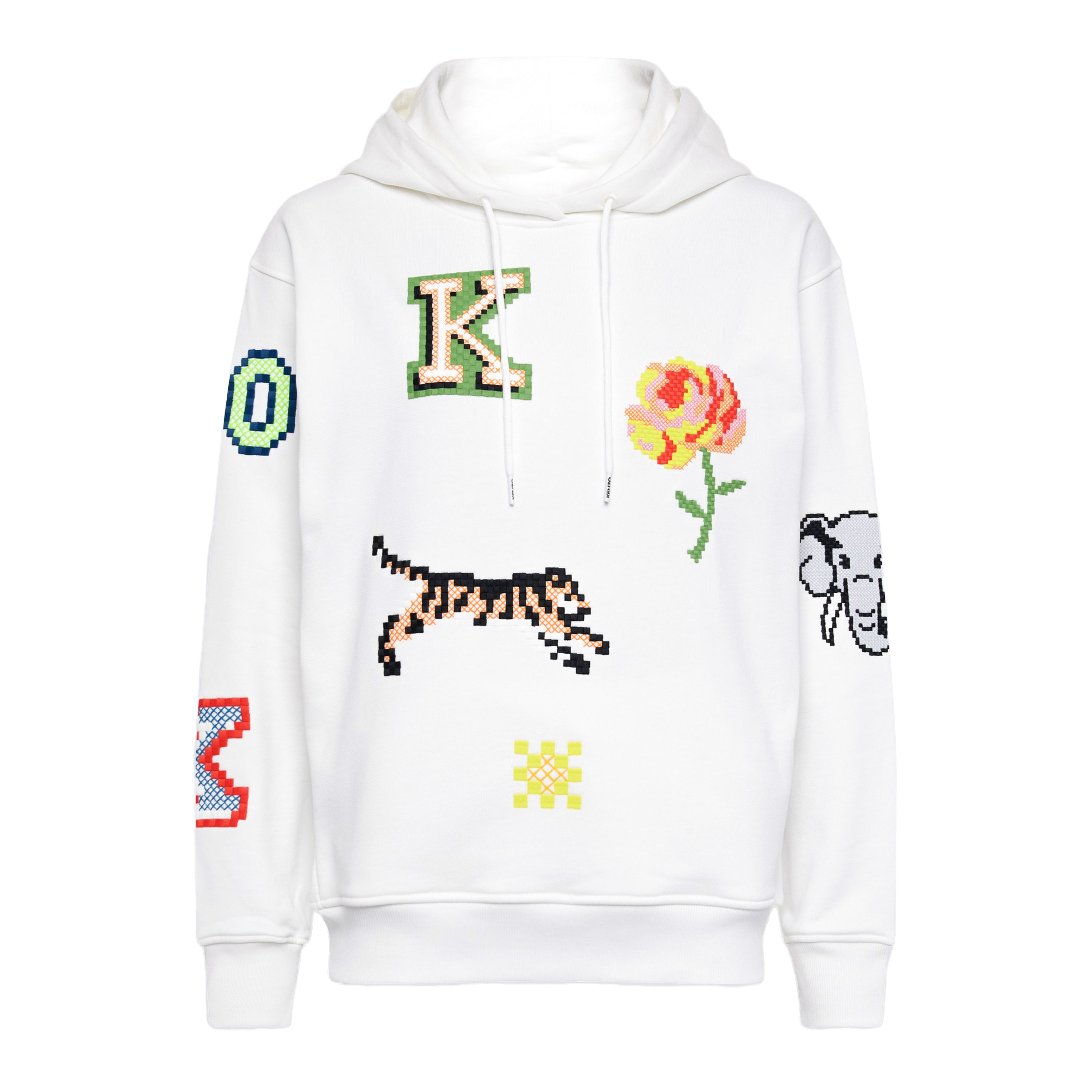Buzo Tipo Hoodie Blanco Kenzo Graphic Drawstring
