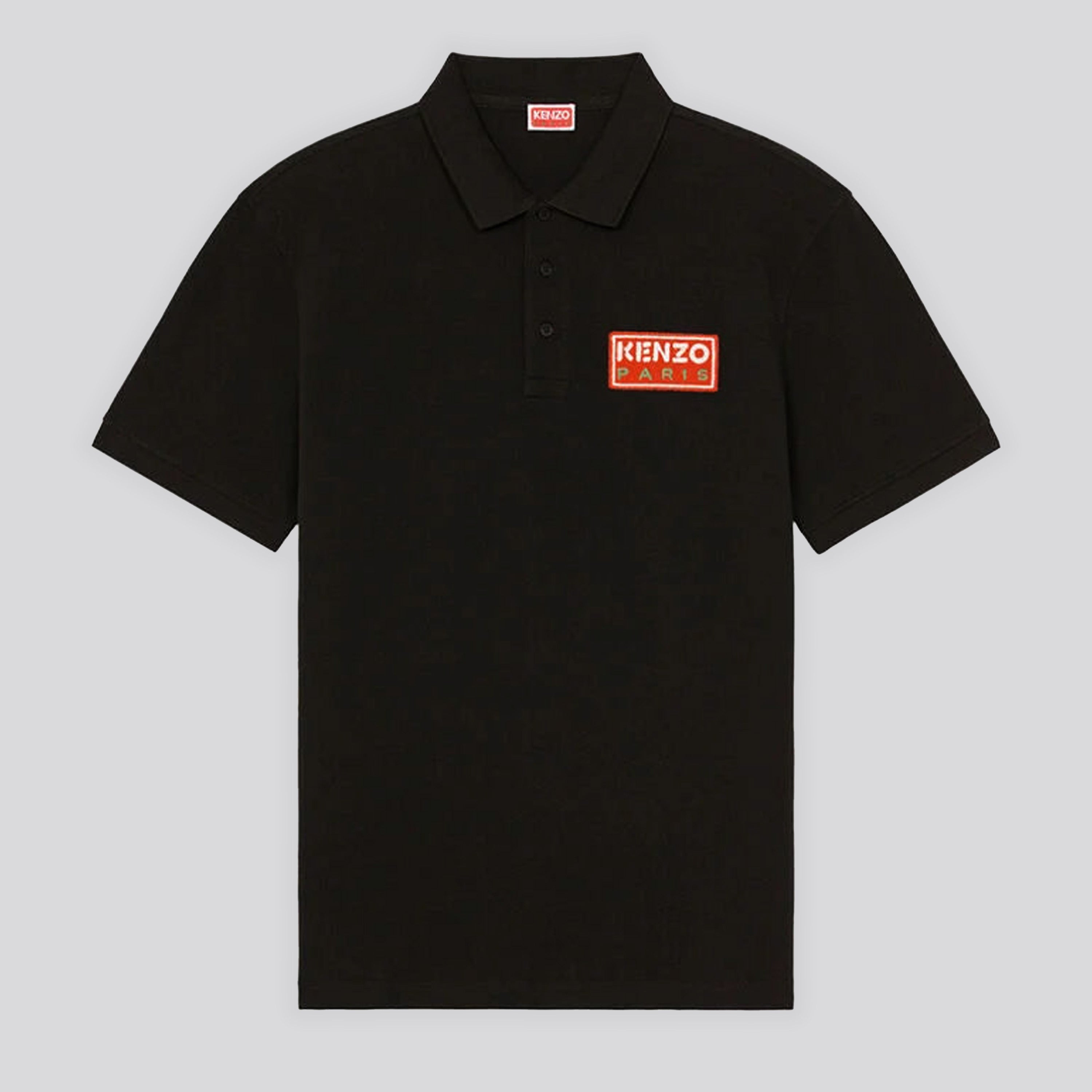 Camiseta Tipo Polo Negra KENZO Paris Logo