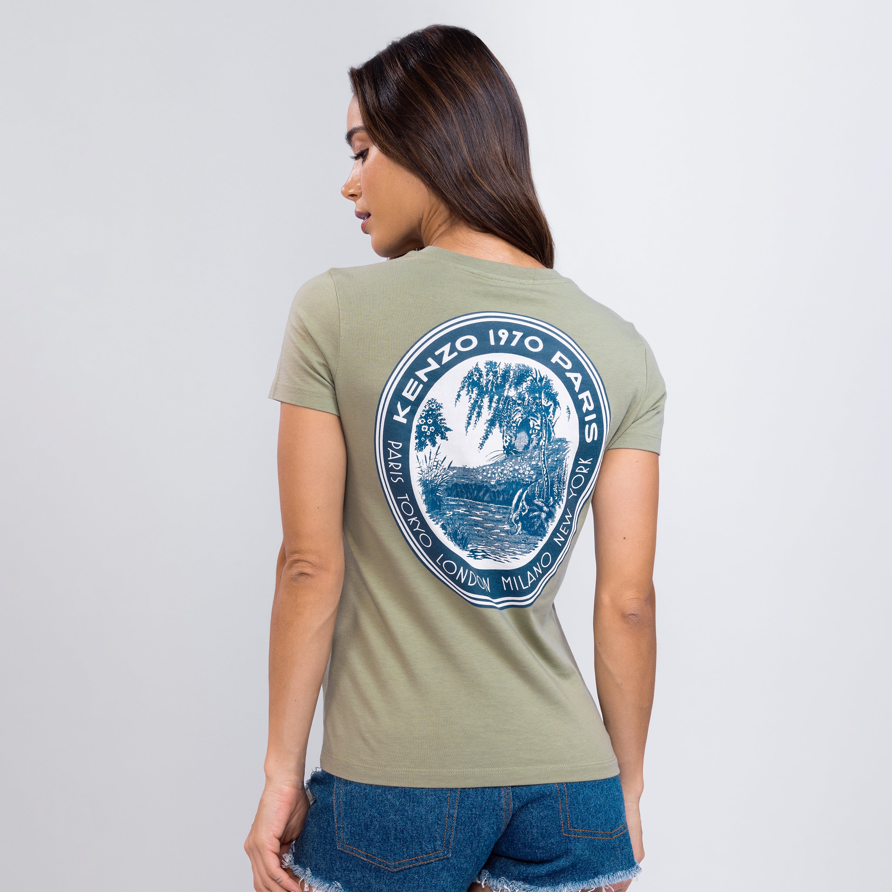 Camiseta Verde KENZO Tiger Patch