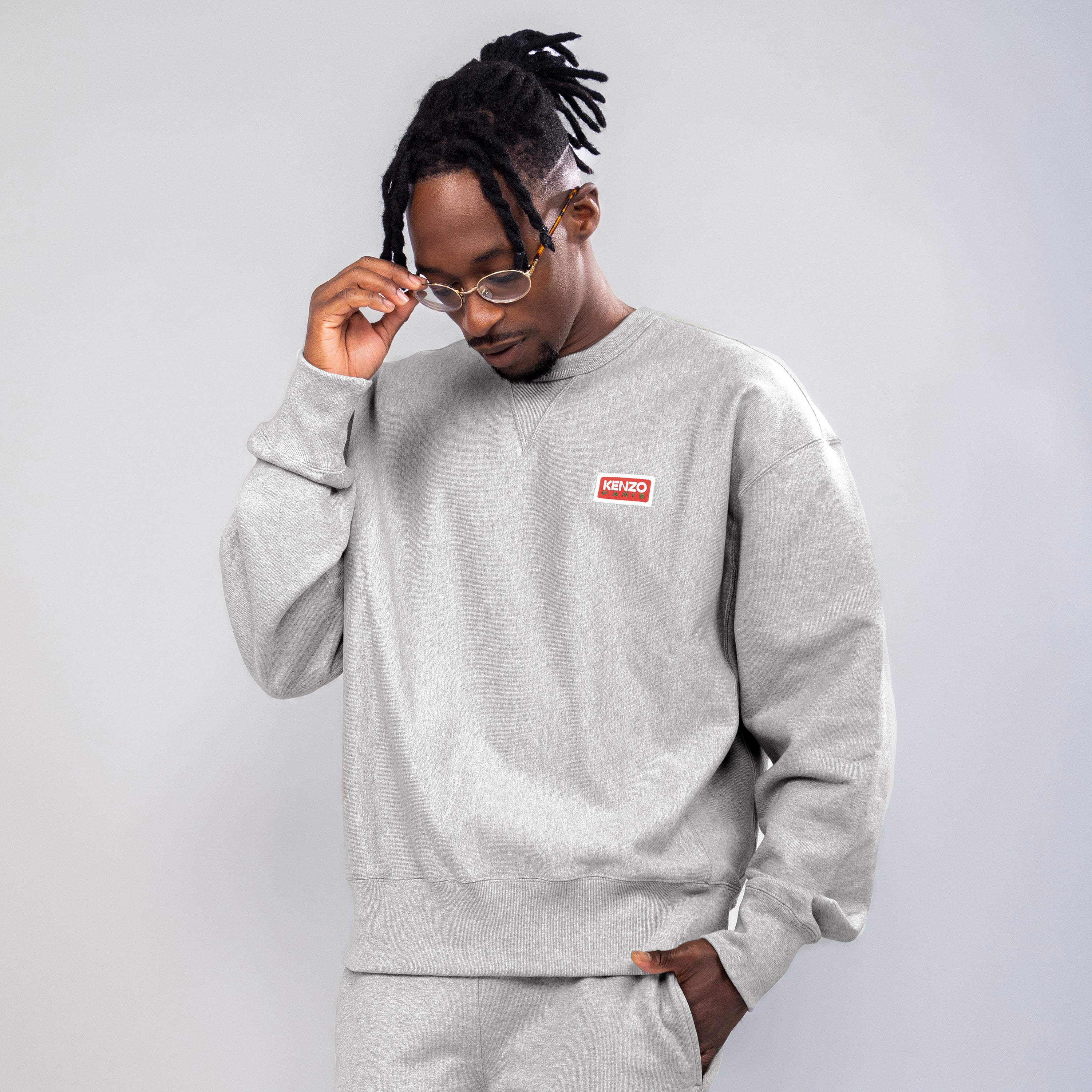 Buzo Gris Kenzo Flower Logo