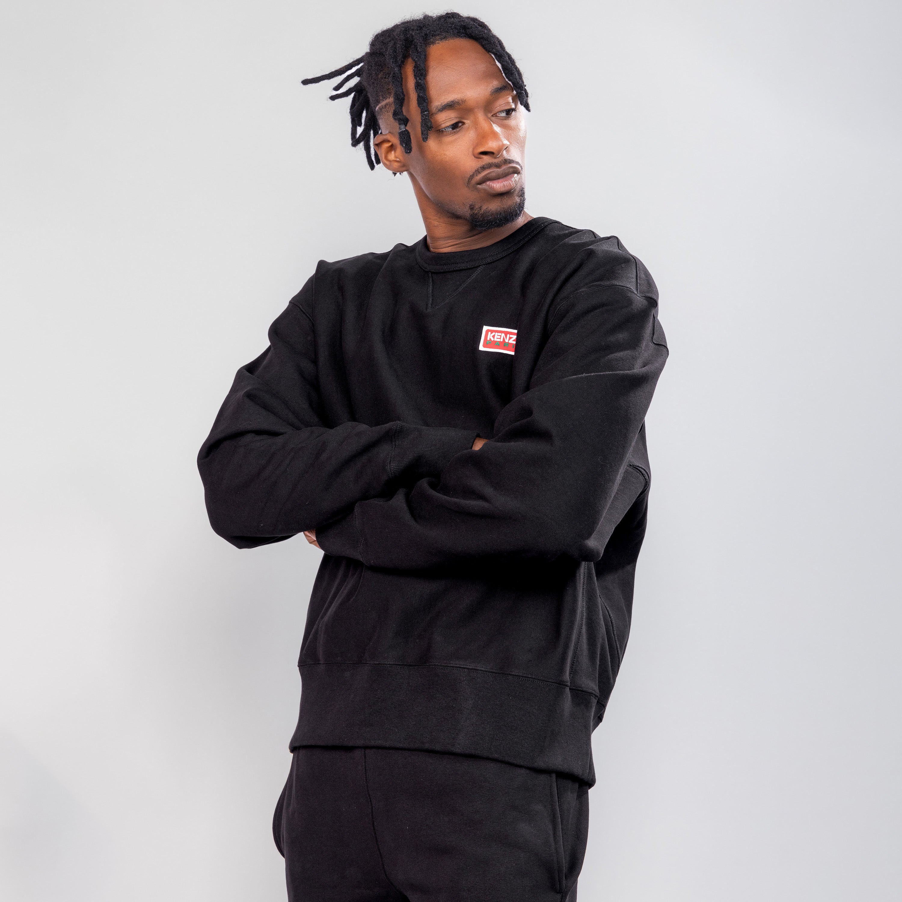 Buzo Negro Kenzo Flower Logo