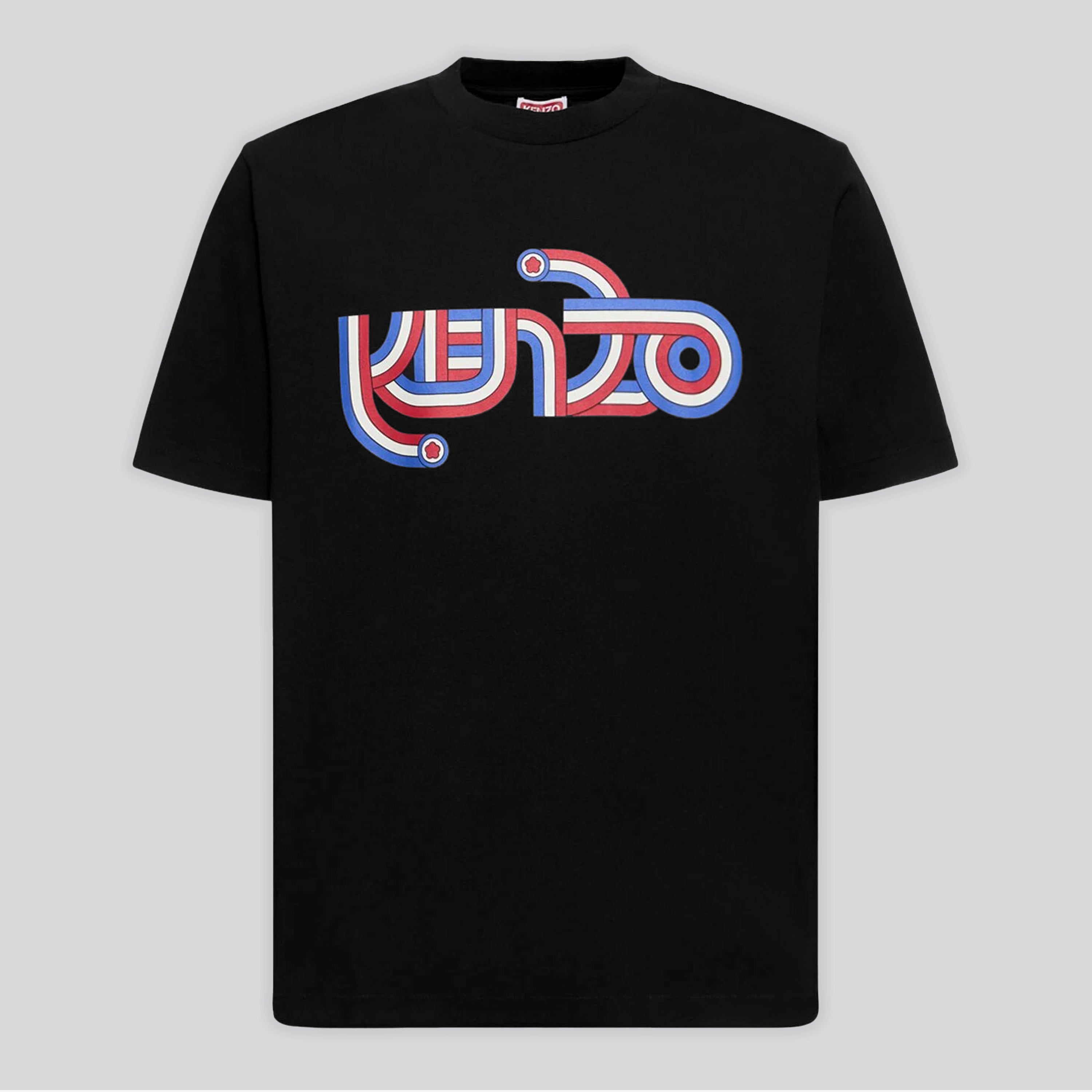 Camiseta Negra KENZO Logo Multicolor