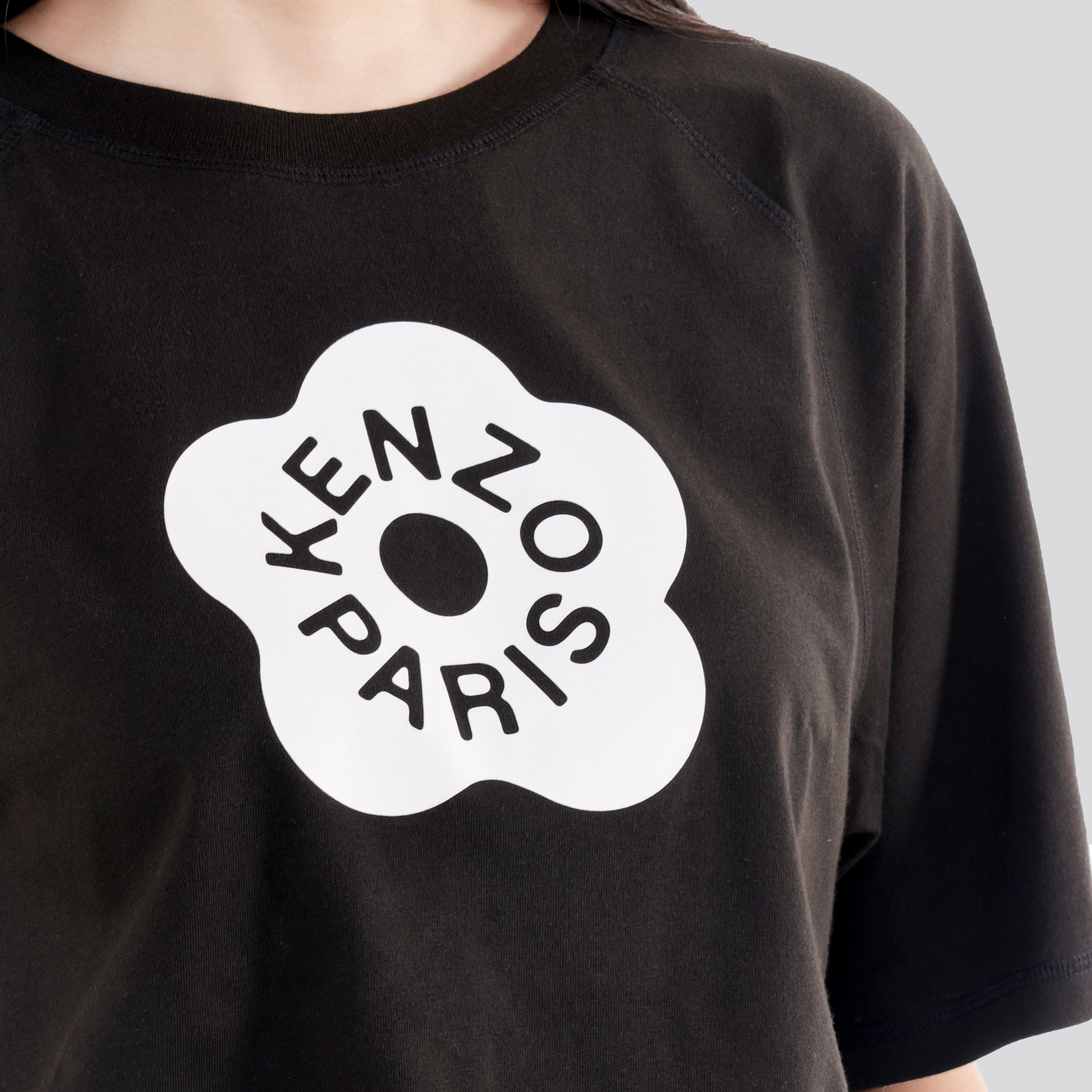 Camiseta Negra Kenzo Paris Cropped