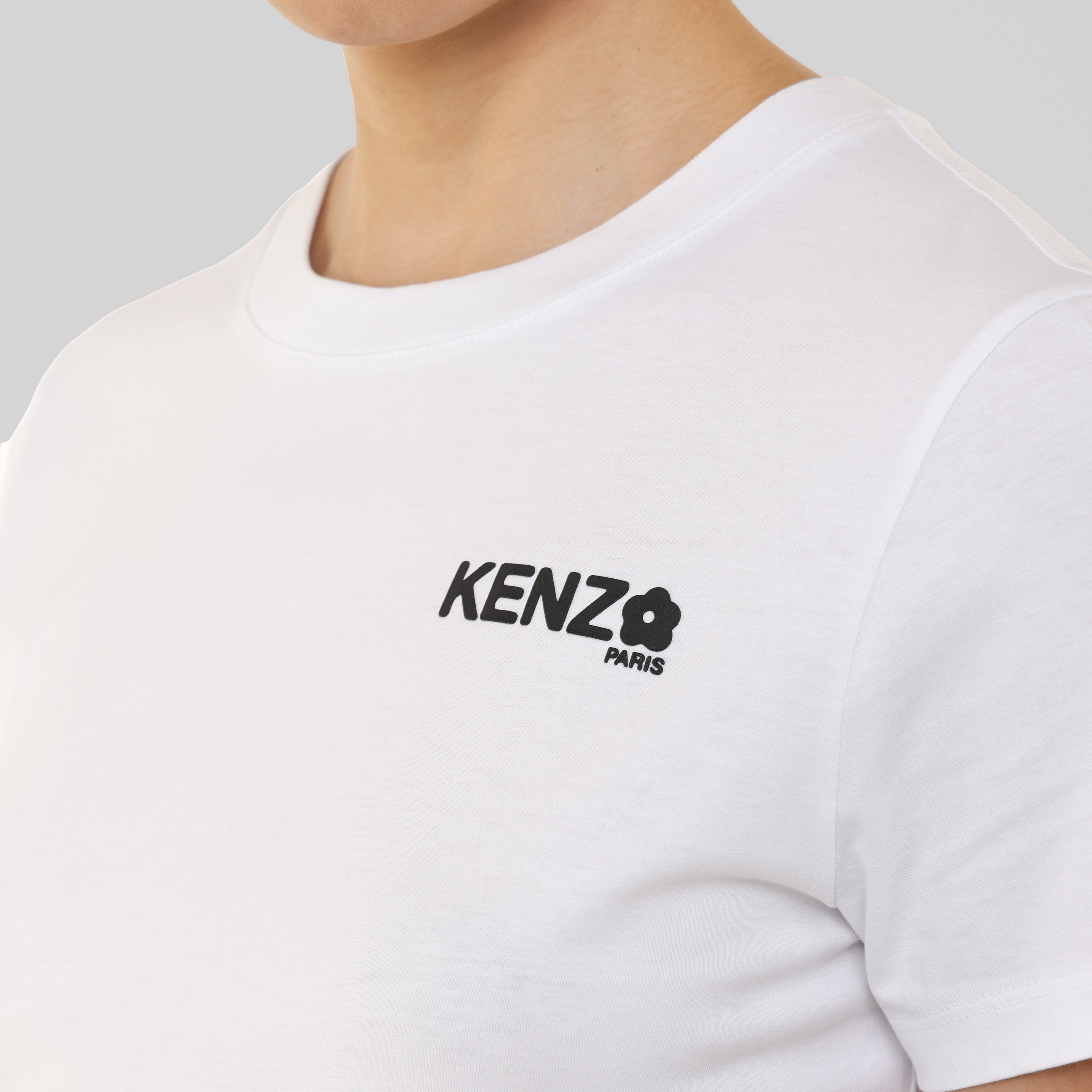 Camiseta Blanca Kenzo Logo Flower