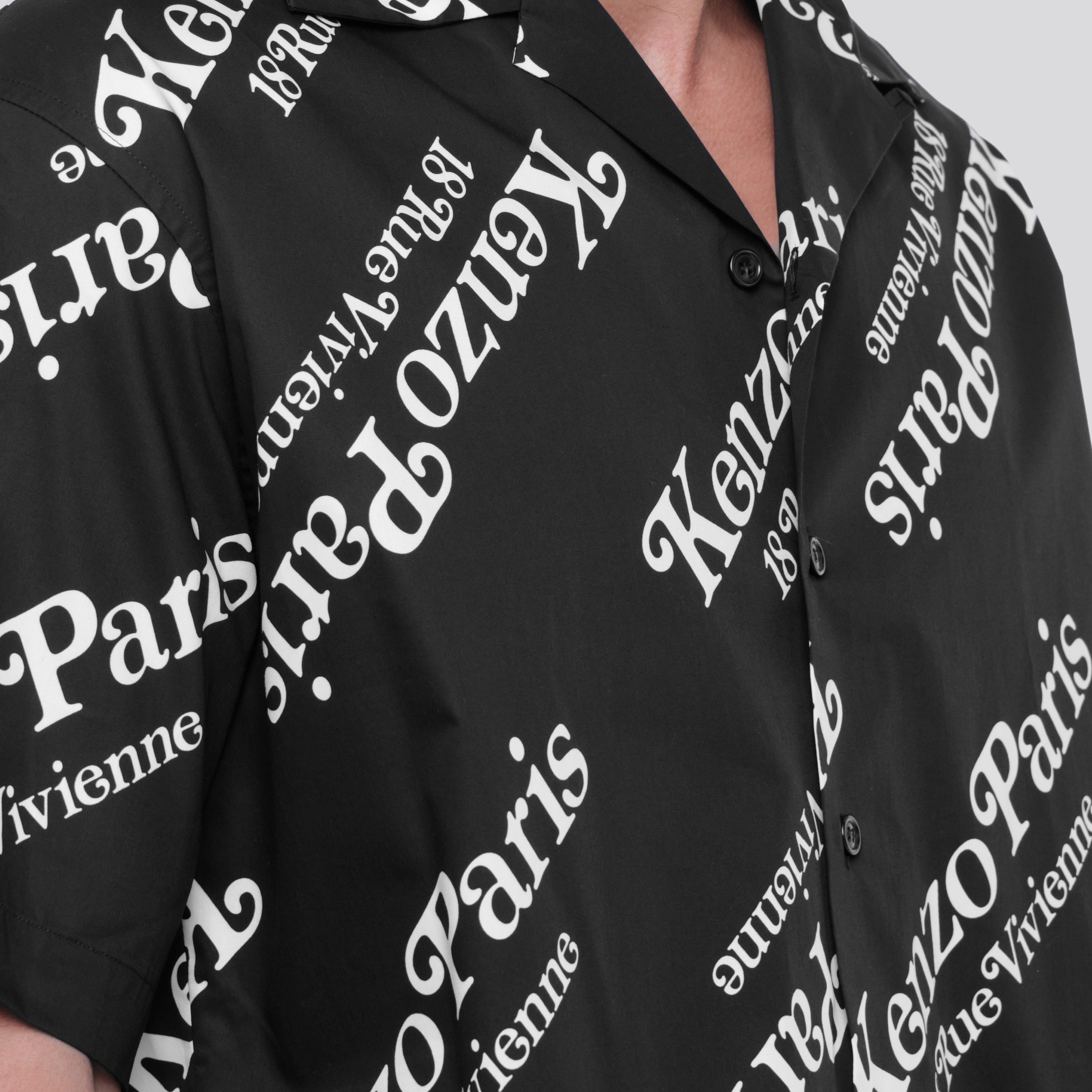 Camisa Negra KENZO Paris Multilogo