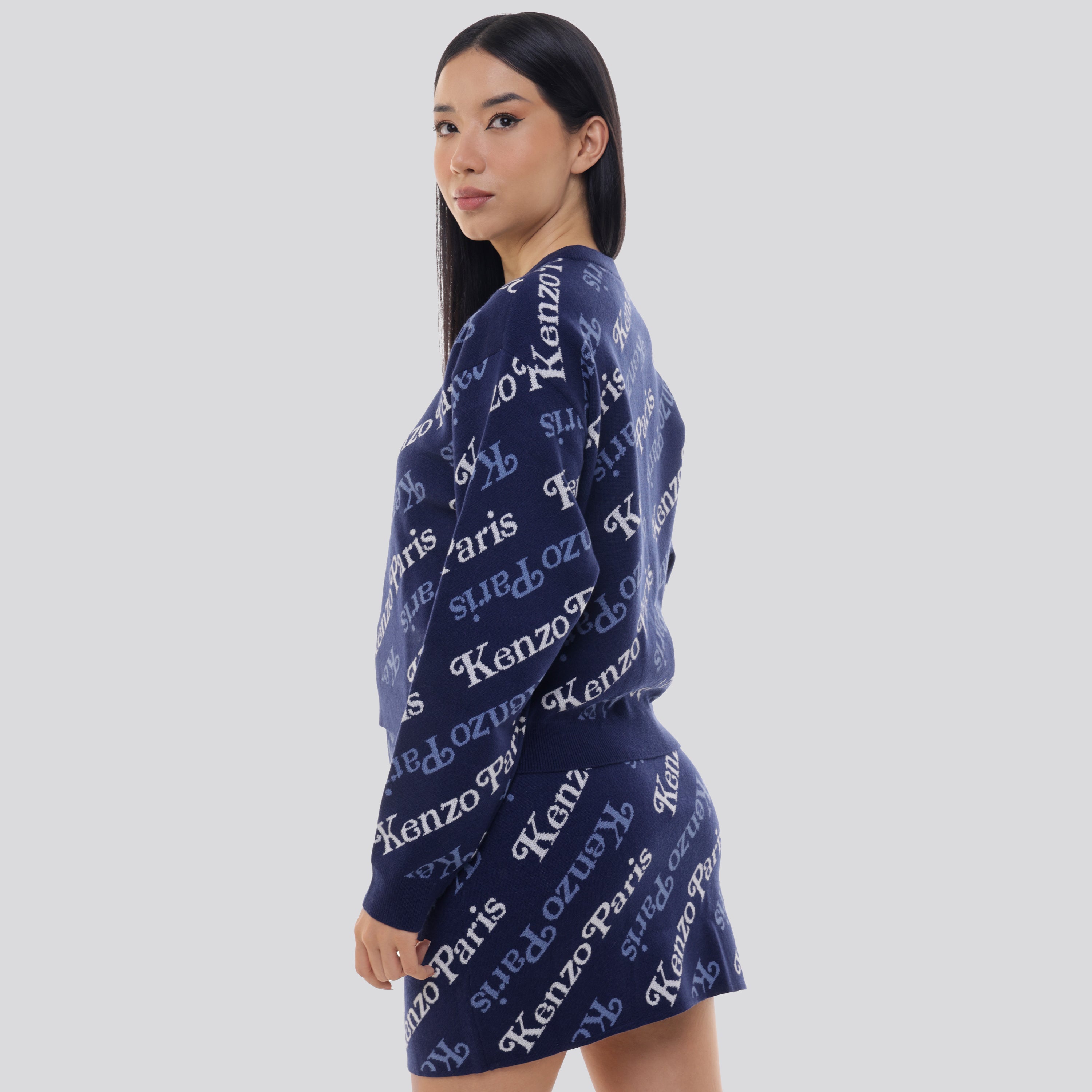 Falda Azul Kenzo Paris Multilogo