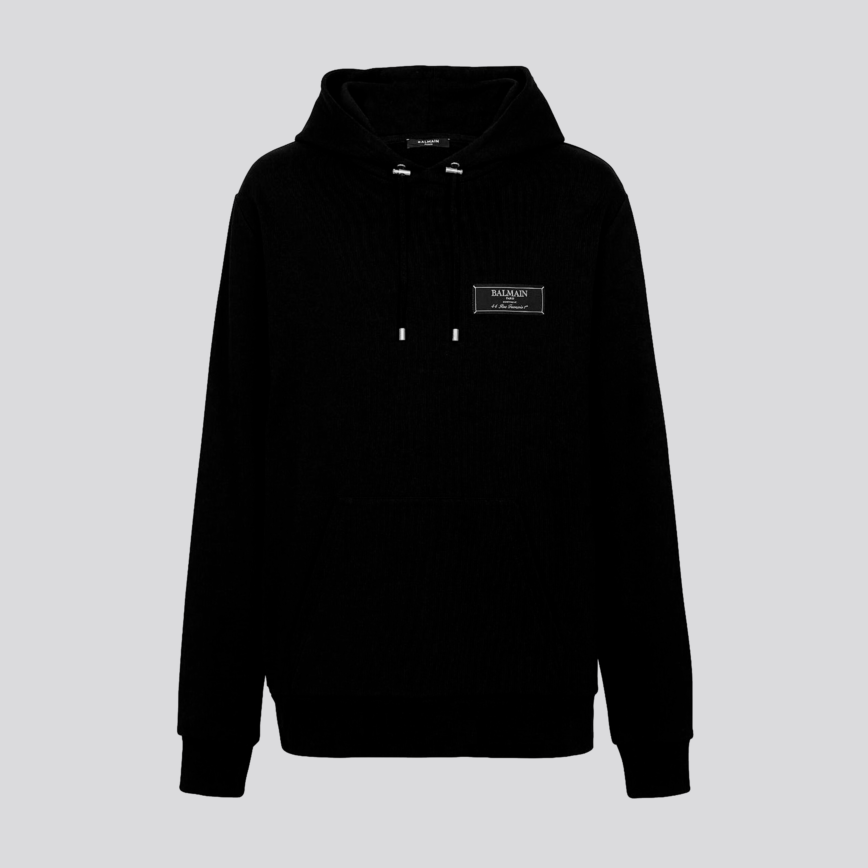 Buzo Tipo Hoodie Negro Balmain Tag