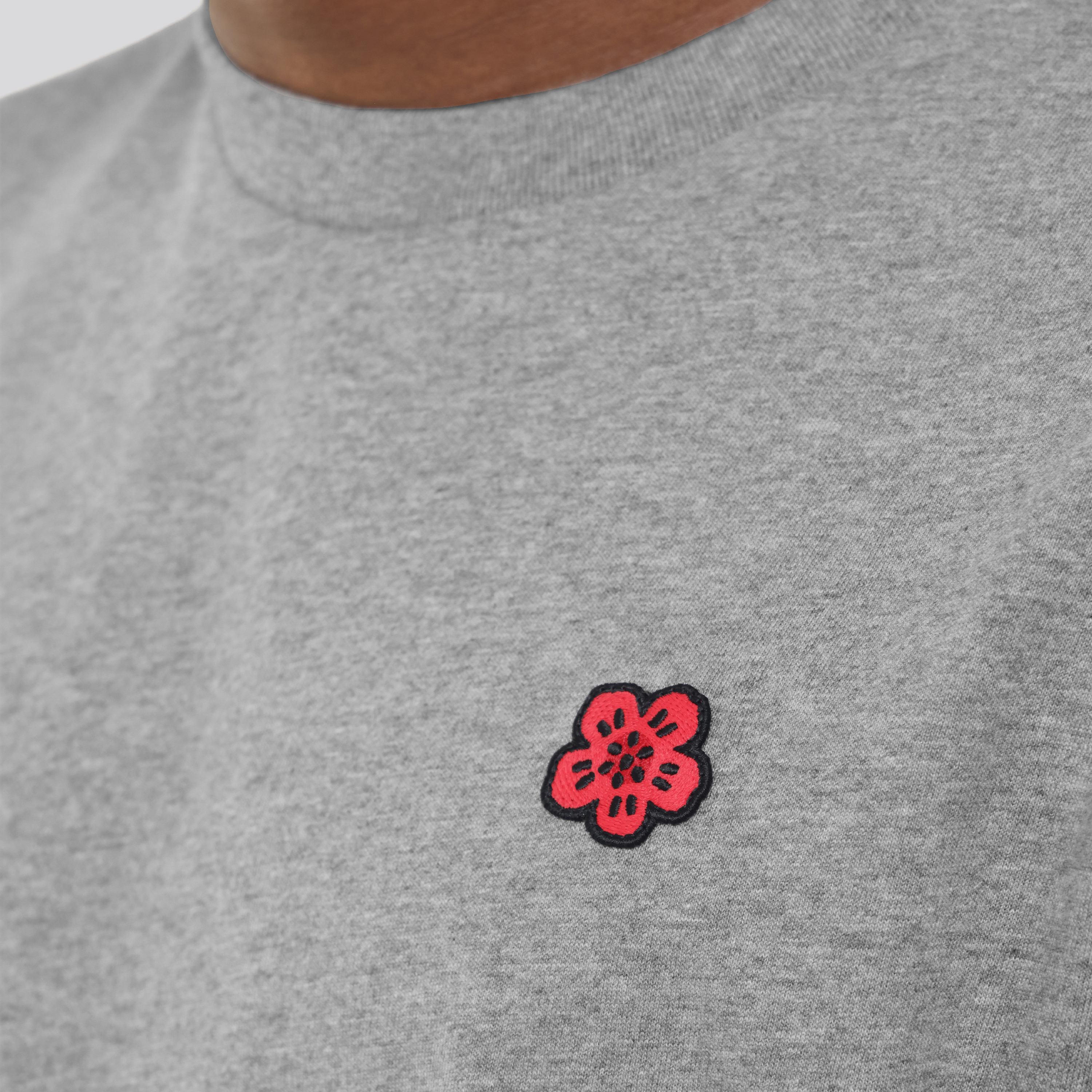 Camiseta Gris Kenzo Flower Logo