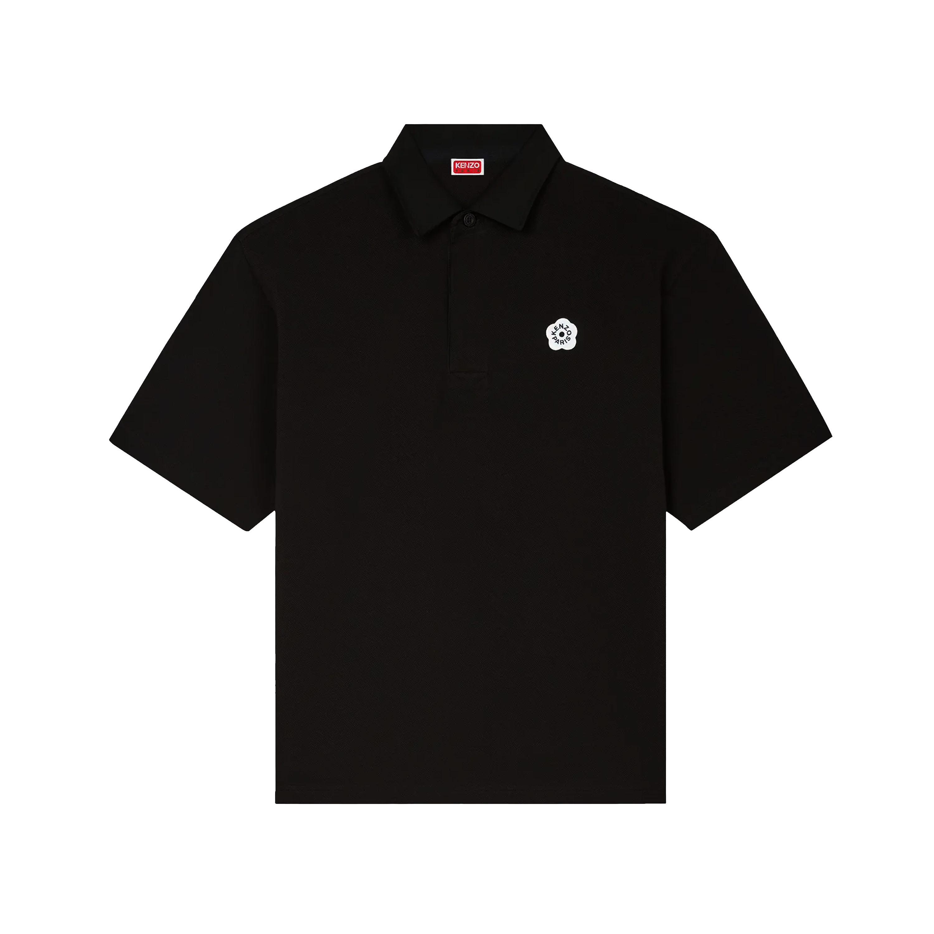 Camiseta Tipo Polo Negra Kenzo Flower