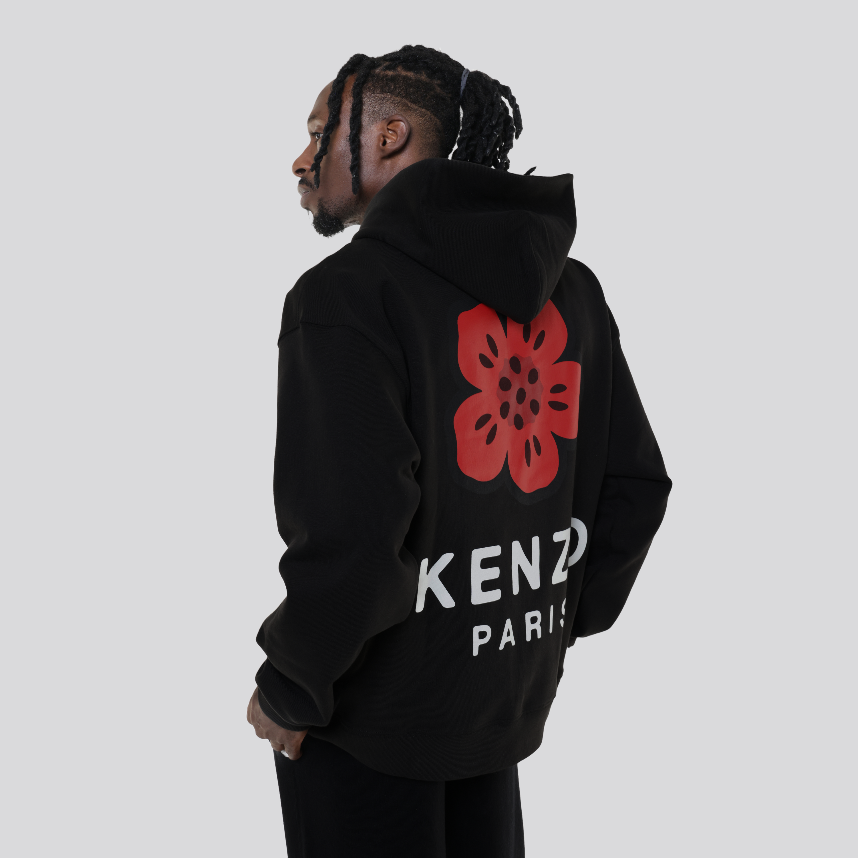 Buzo Tipo Hoodie Negro Kenzo Boke Flower