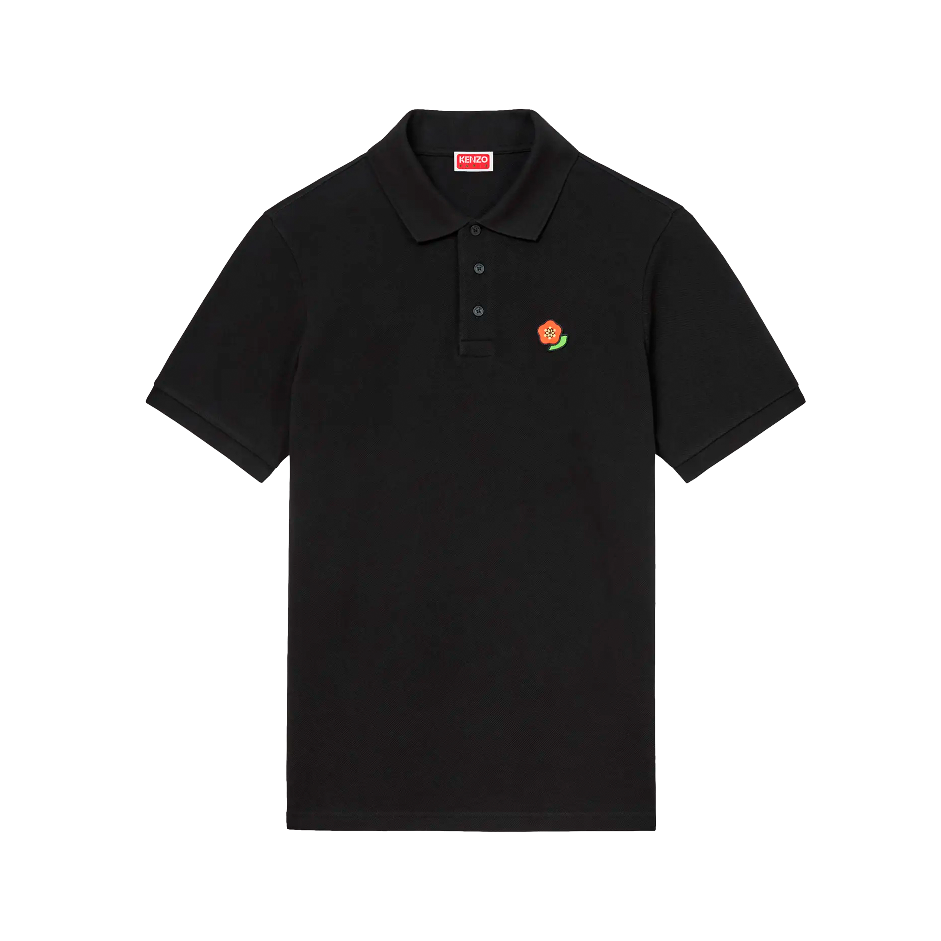 Camiseta Tipo Polo Negra Kenzo Boke Flower