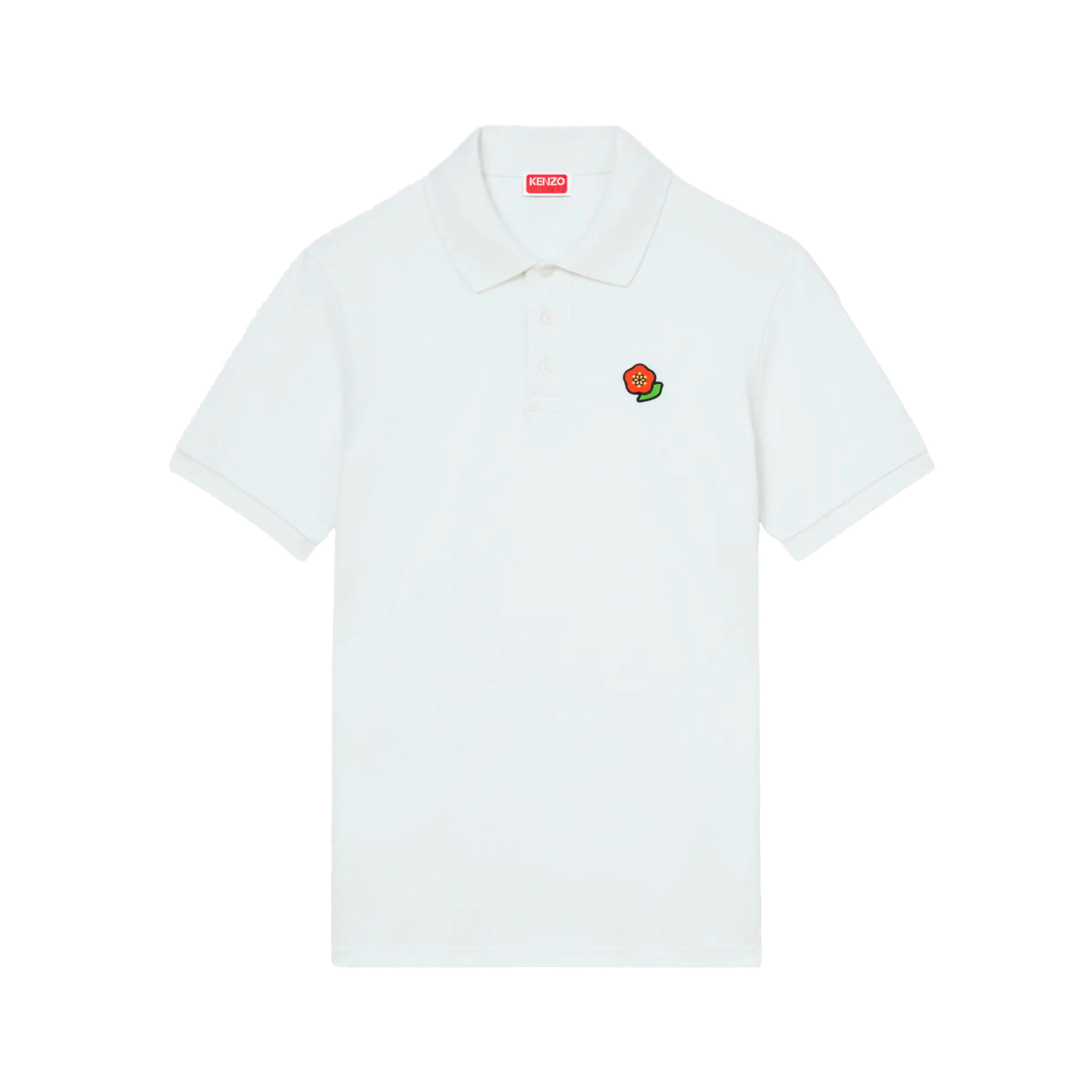 Camiseta Tipo Polo Blanca Kenzo Boke Flower