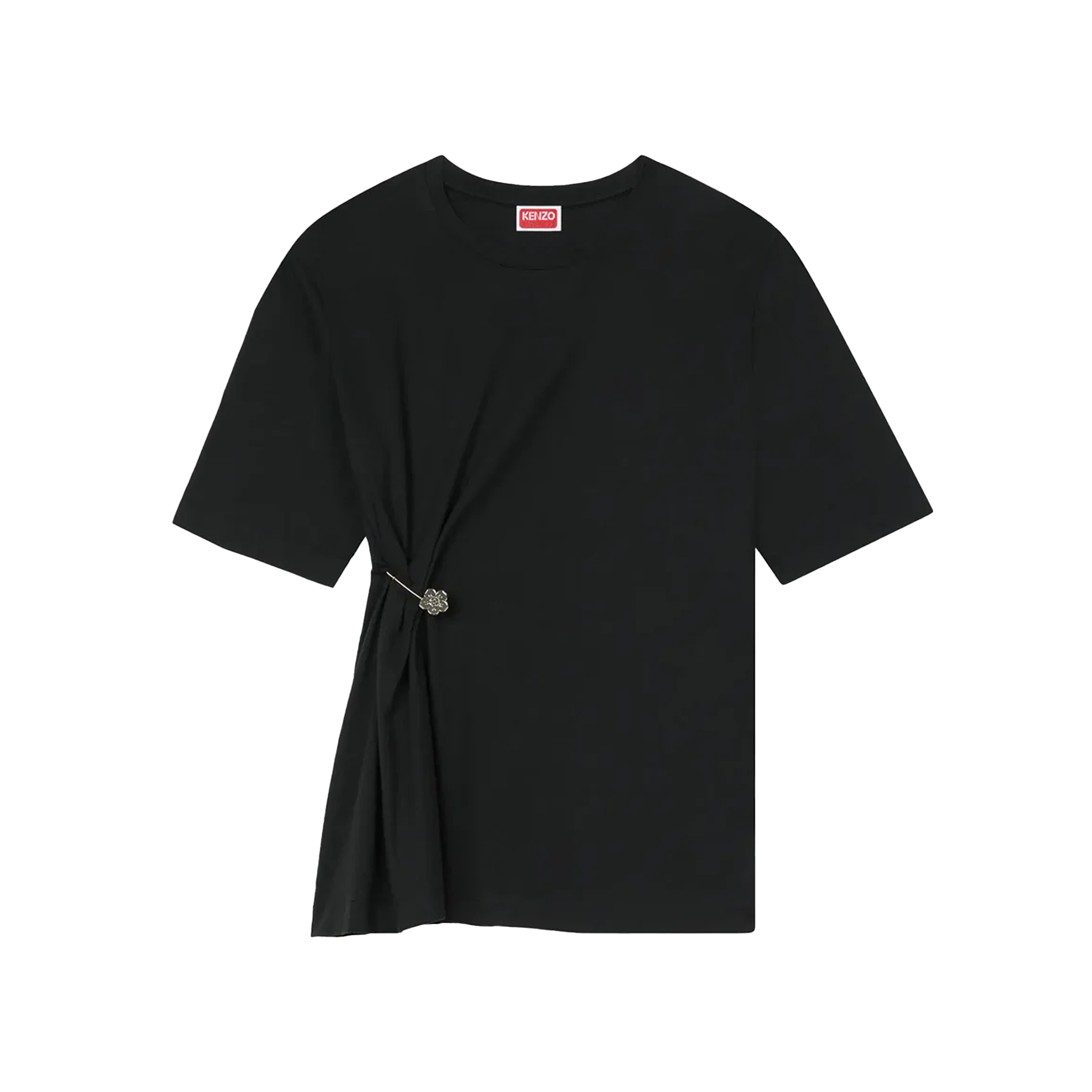 Camiseta Negra KENZO Gots Drap Detail Loose