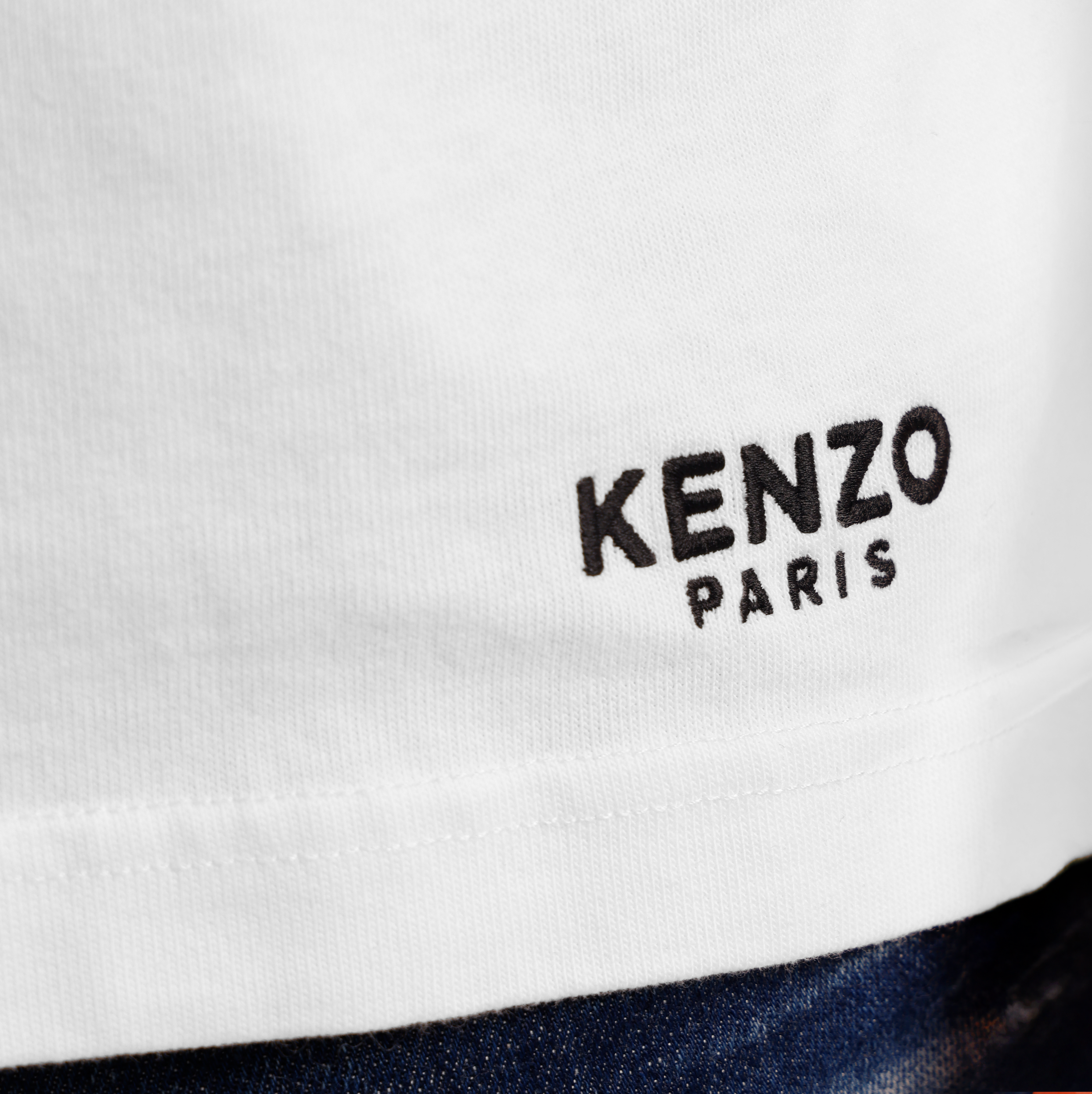 Camiseta Blanca KENZO Gots Flower Embroidered