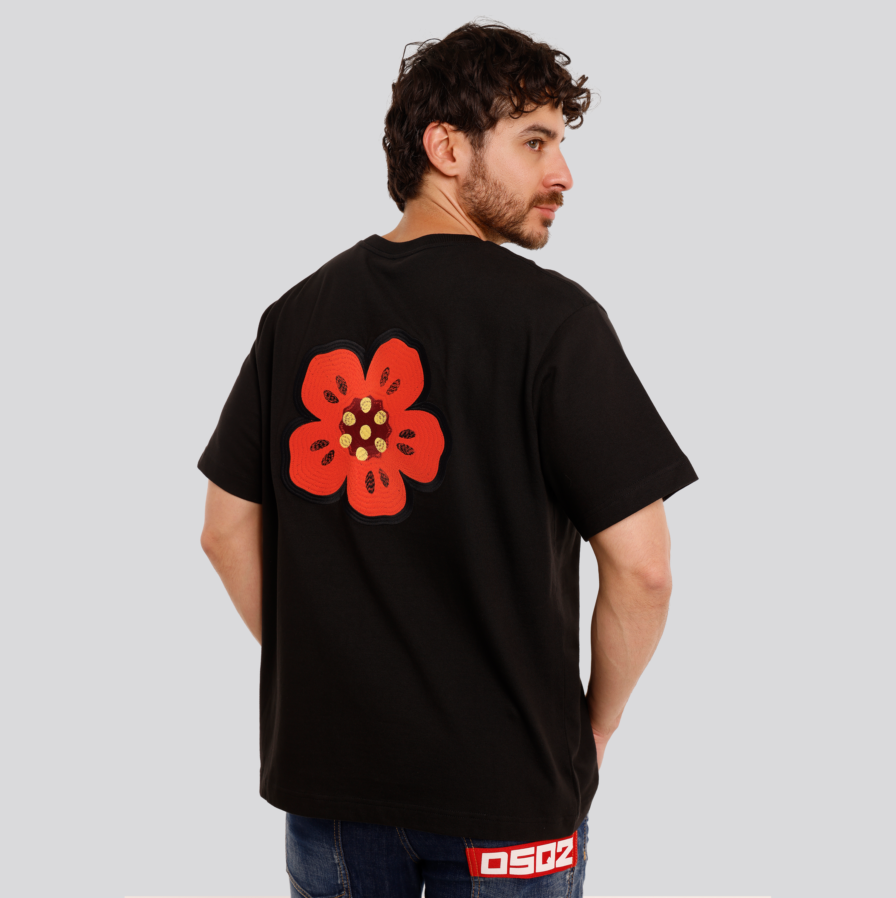 Camiseta Negra KENZO Gots Flower Embroidered