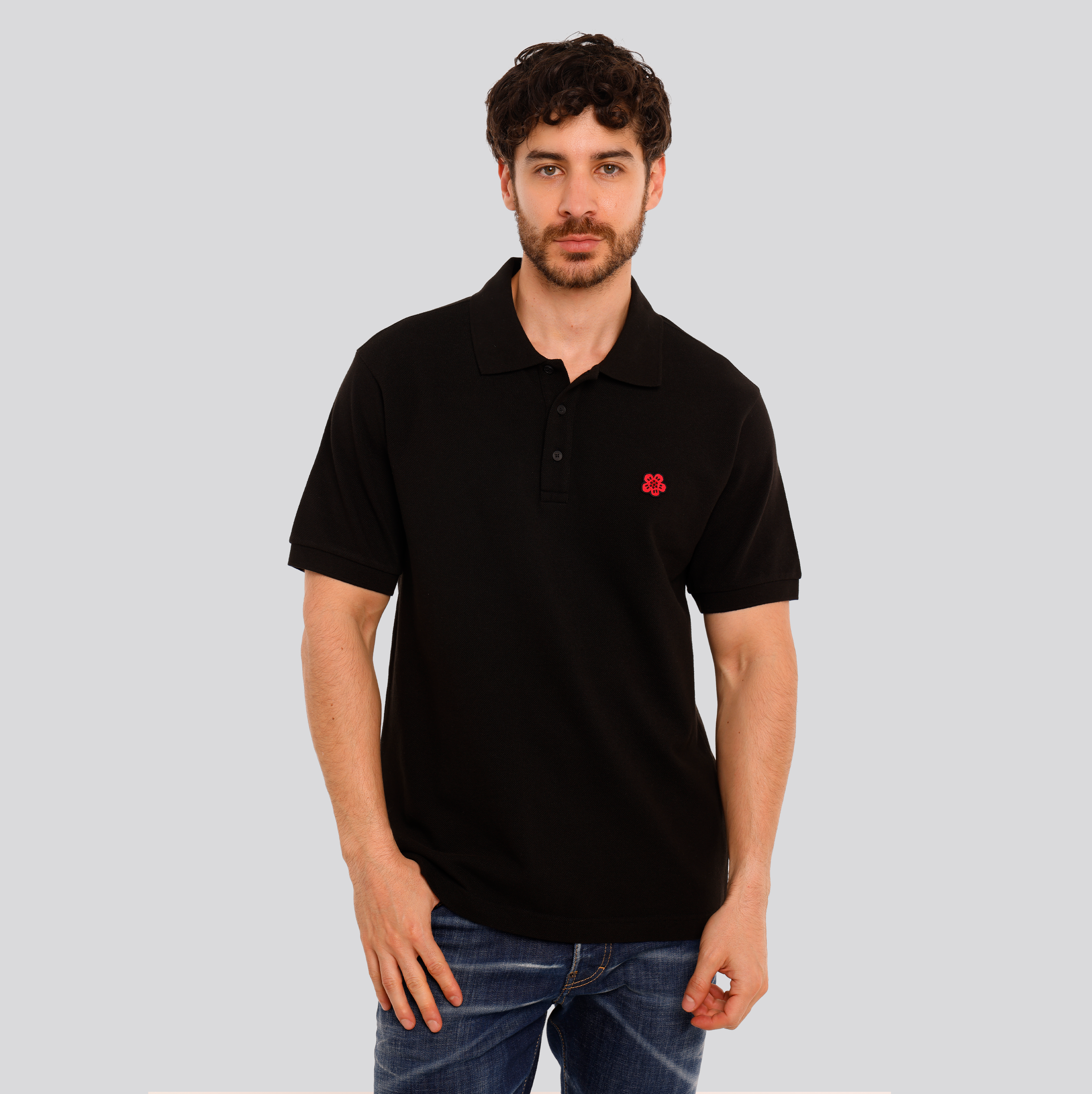 Camiseta Tipo Polo Negra KENZO Boke Flower