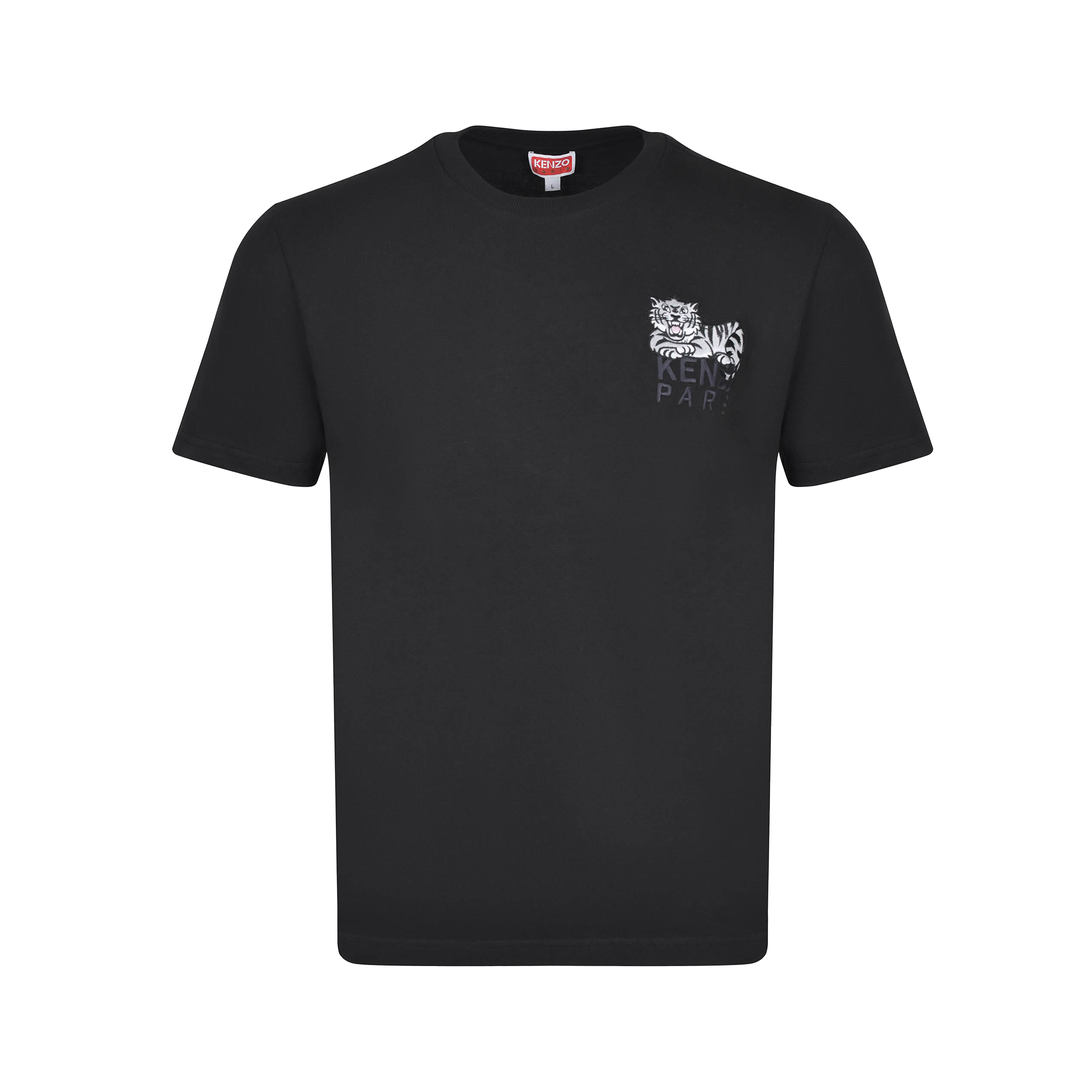 Camiseta Negra KENZO Big Happy Tiger Embroidered