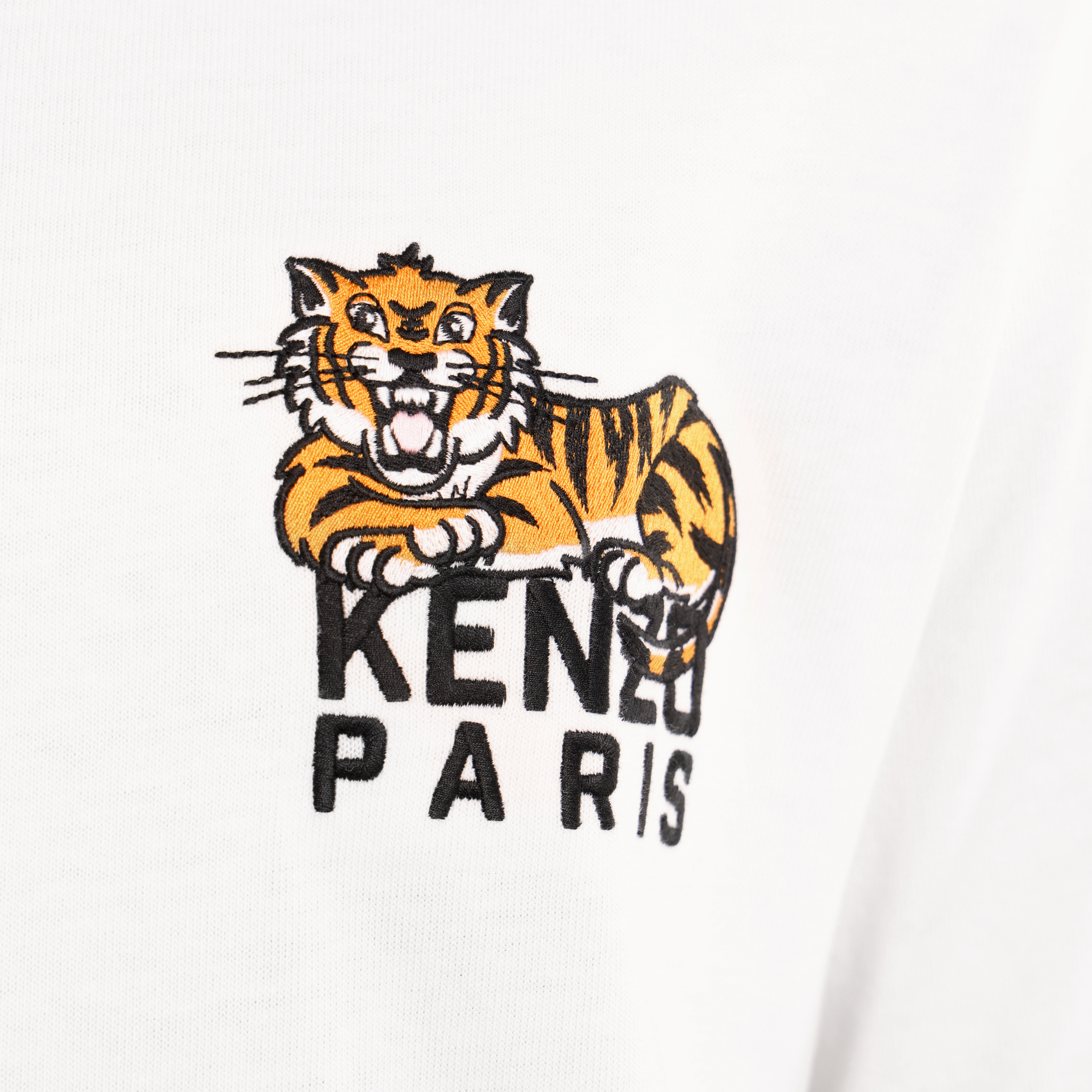 Camiseta Blanca KENZO Big Happy Tiger Embroidered