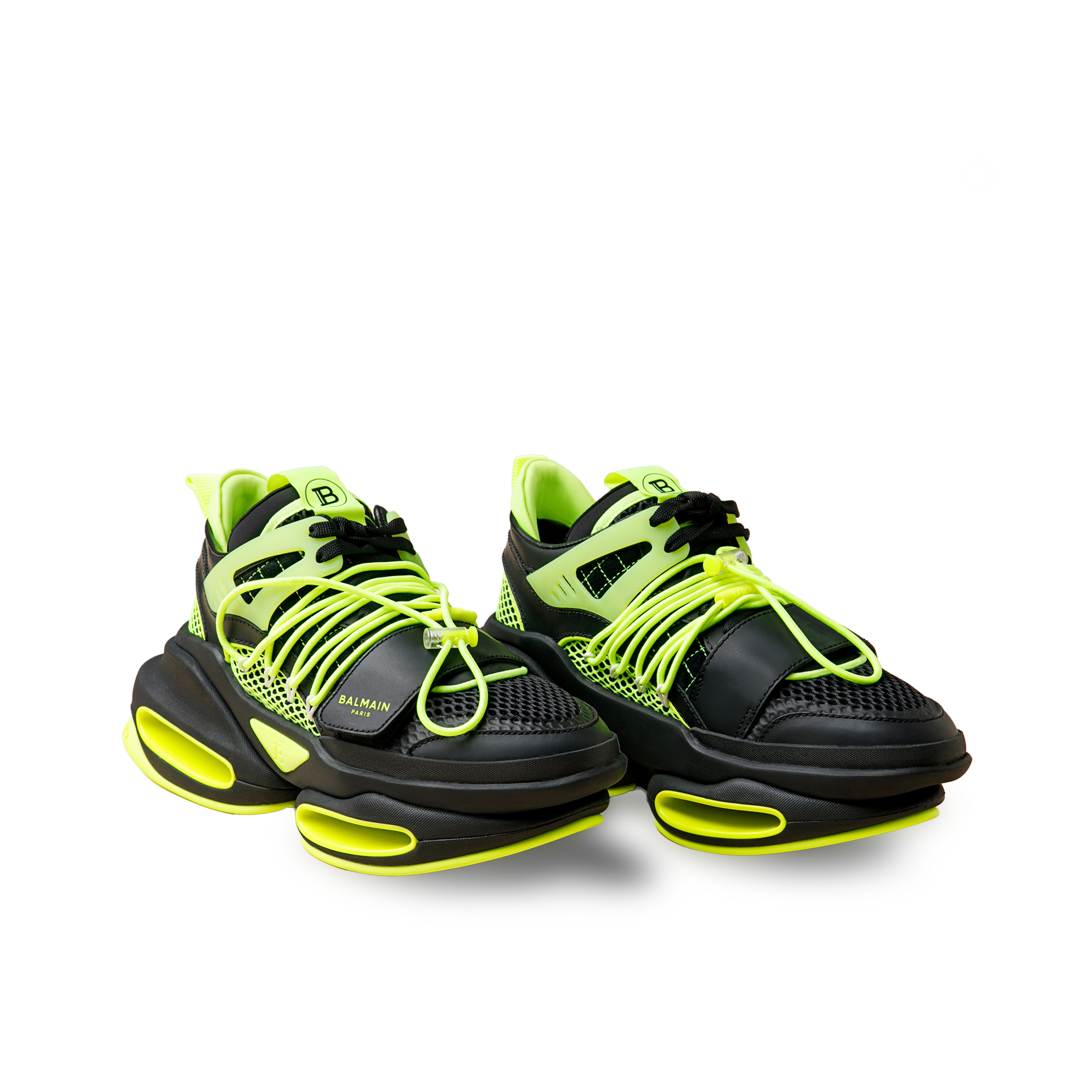 Sneakers Negro Verde Balmain "B-Bold" Multilaces